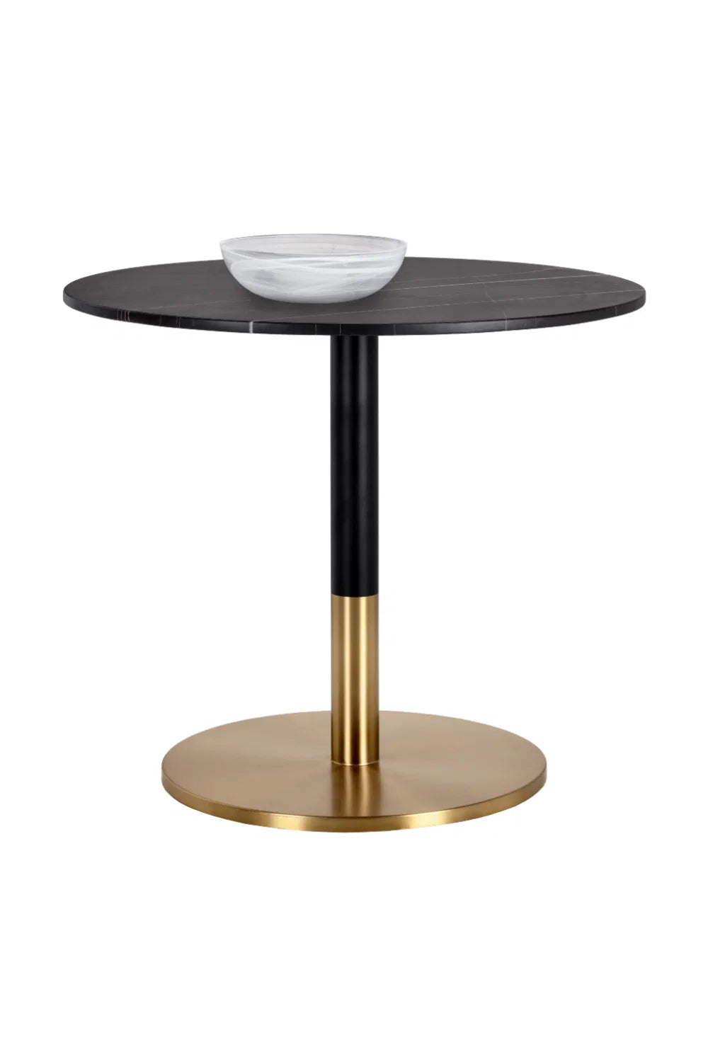 Luxury Round Black Marble Bistro Table Modern Italian Style for Villa