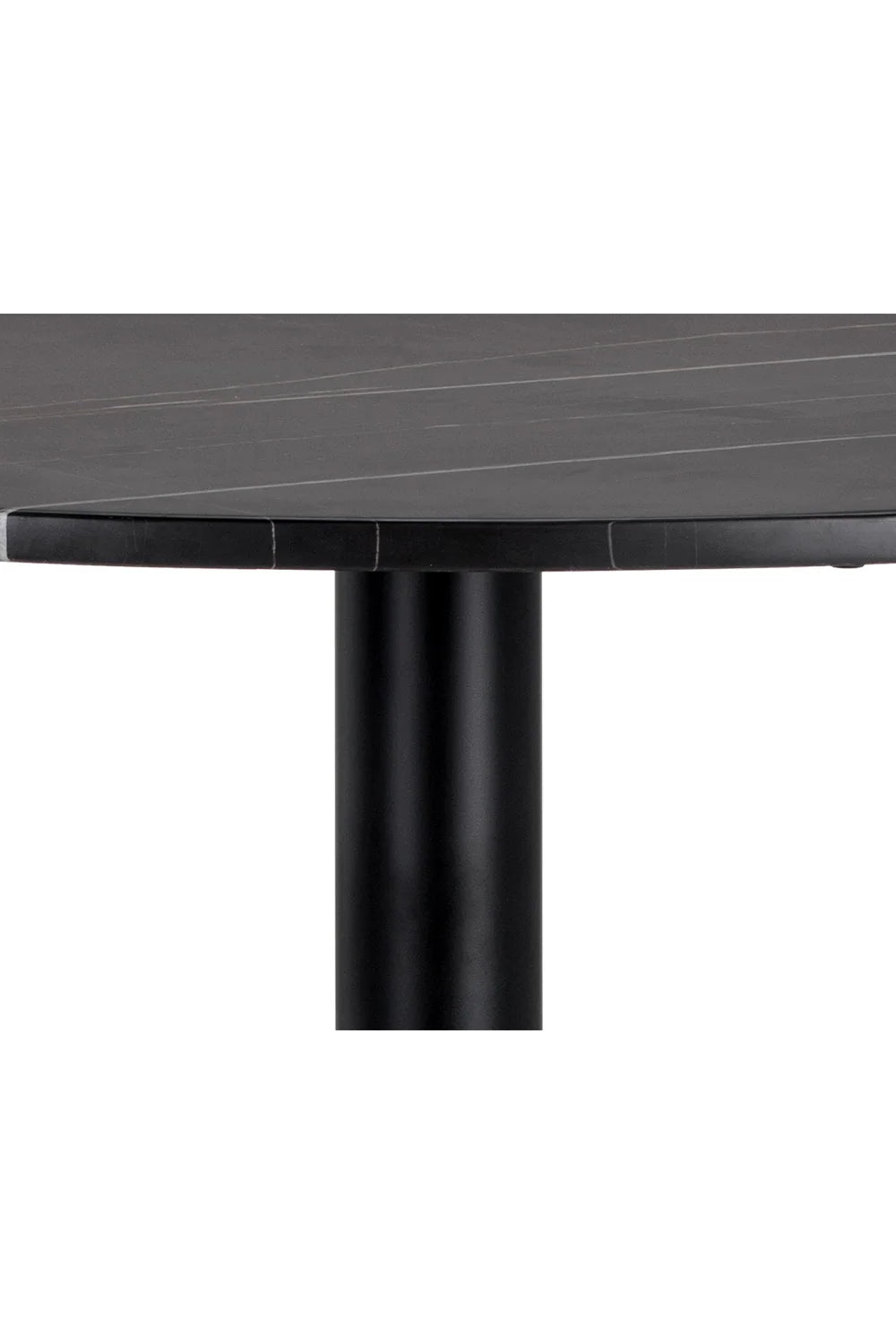 Luxury Round Black Marble Bistro Table Modern Italian Style for Villa