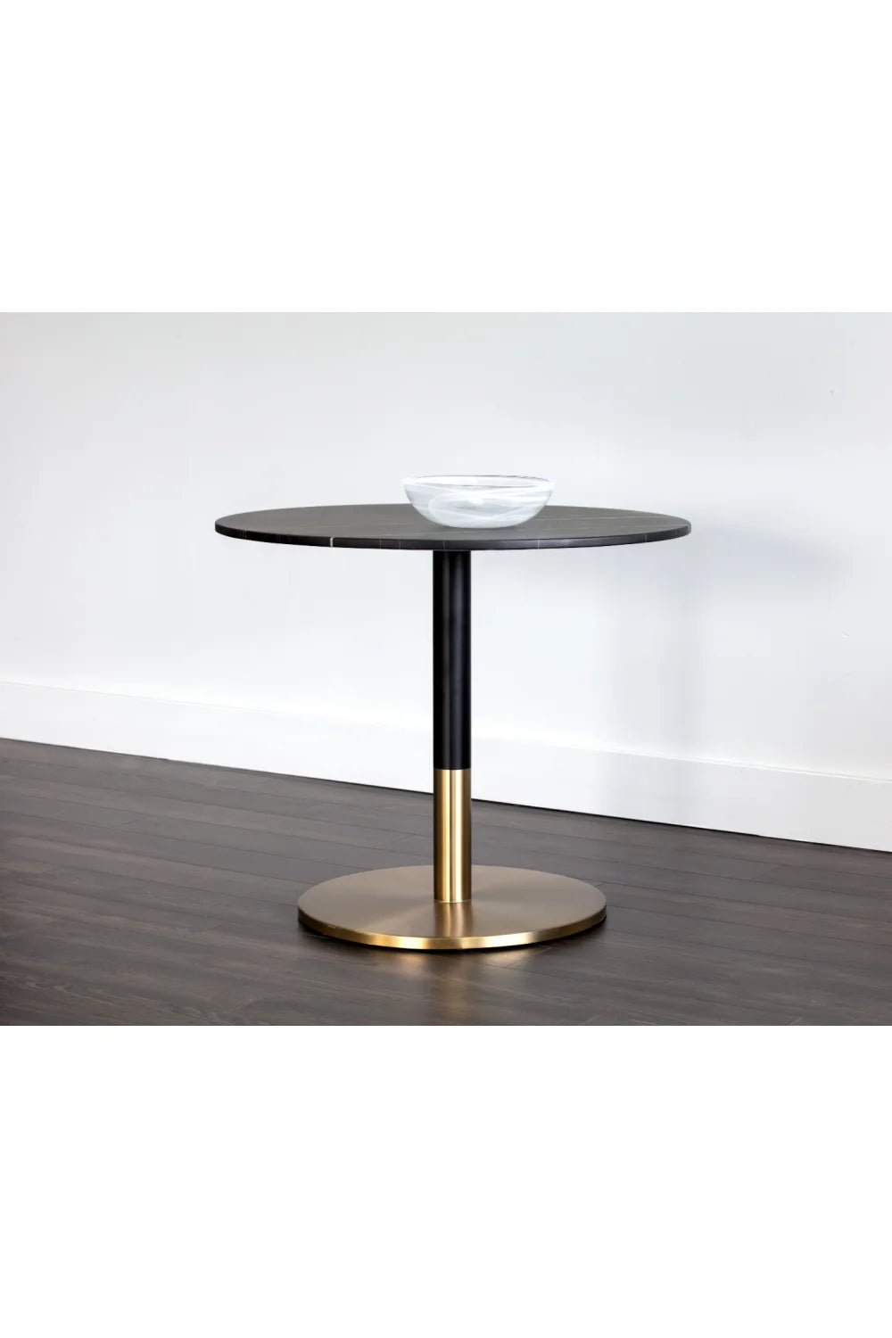 Luxury Round Black Marble Bistro Table Modern Italian Style for Villa