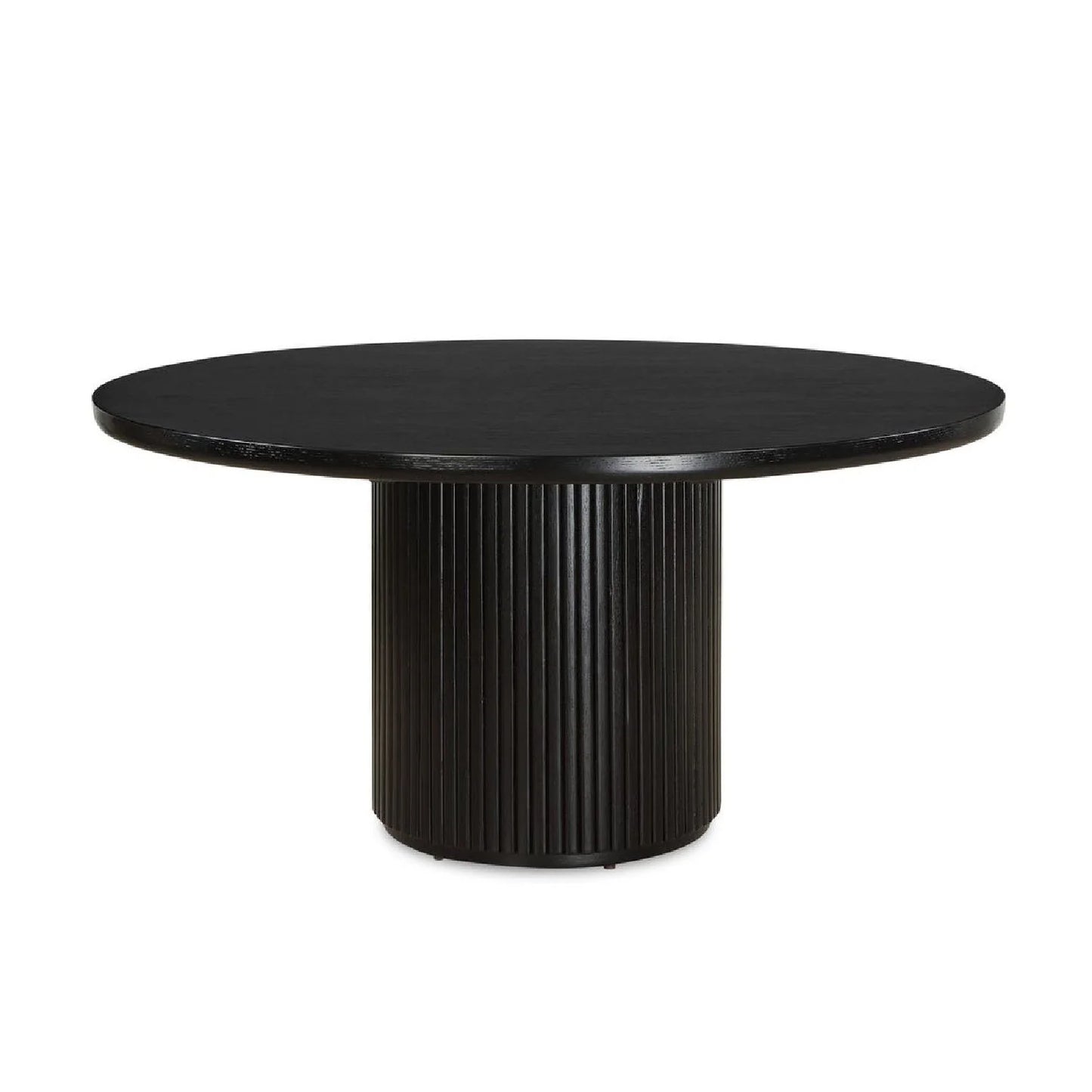 Luxury Round Black Oak Dining Table Modern Italian Style for Villa