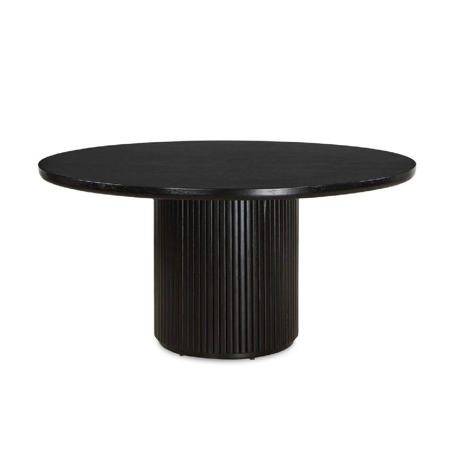 Luxury Round Black Oak Dining Table Modern Italian Style for Villa