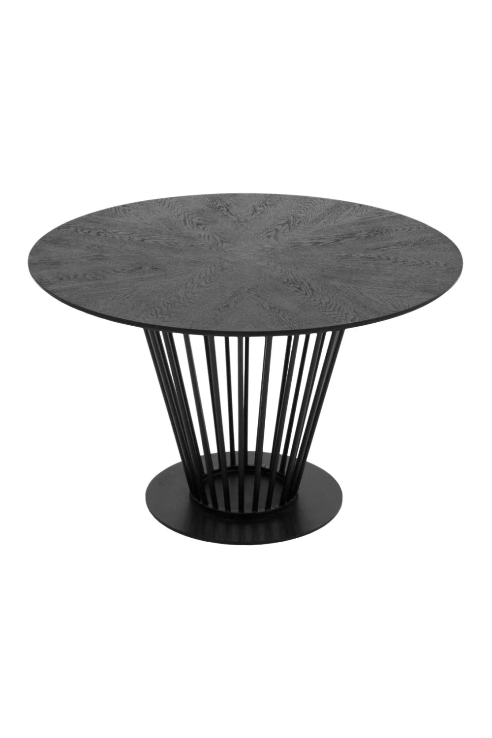 Luxury Round Black Oak Dining Table Modern Italian Style for Villa