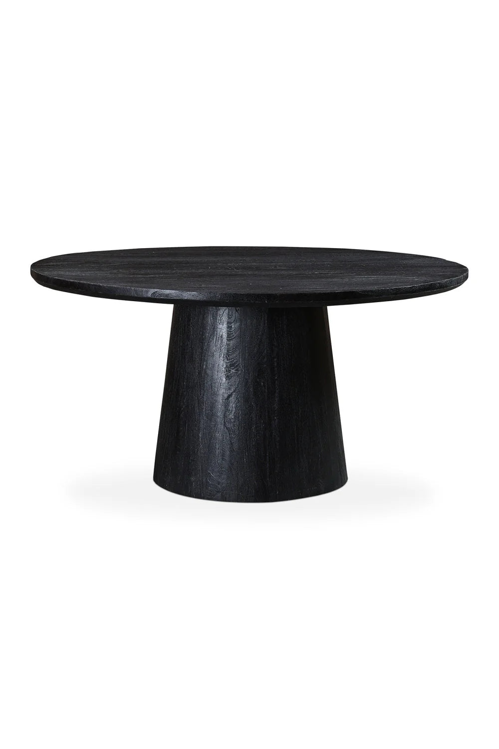 Luxury Round Black Wood Dining Table Modern Italian Style for Villa