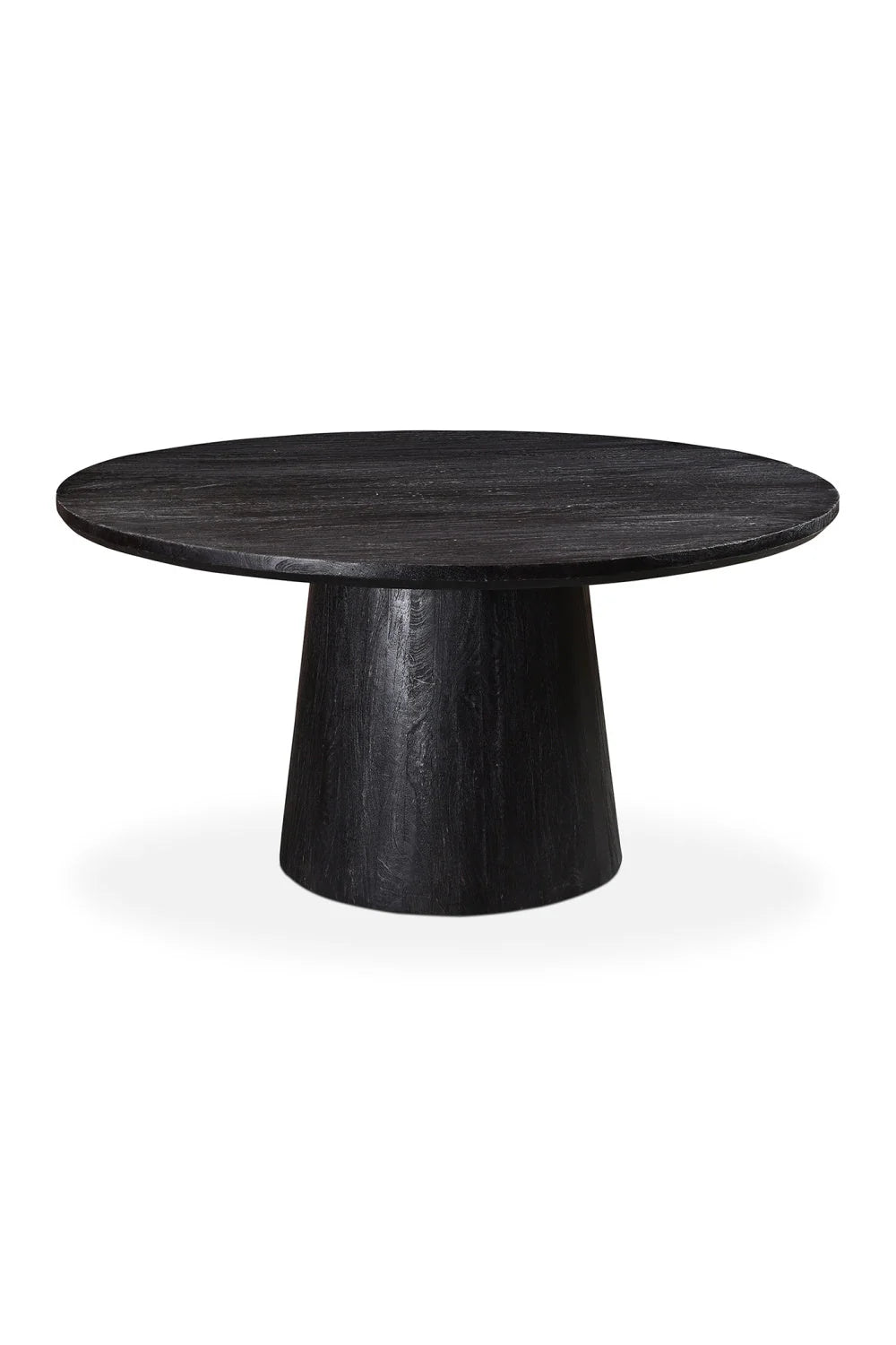 Luxury Round Black Wood Dining Table Modern Italian Style for Villa