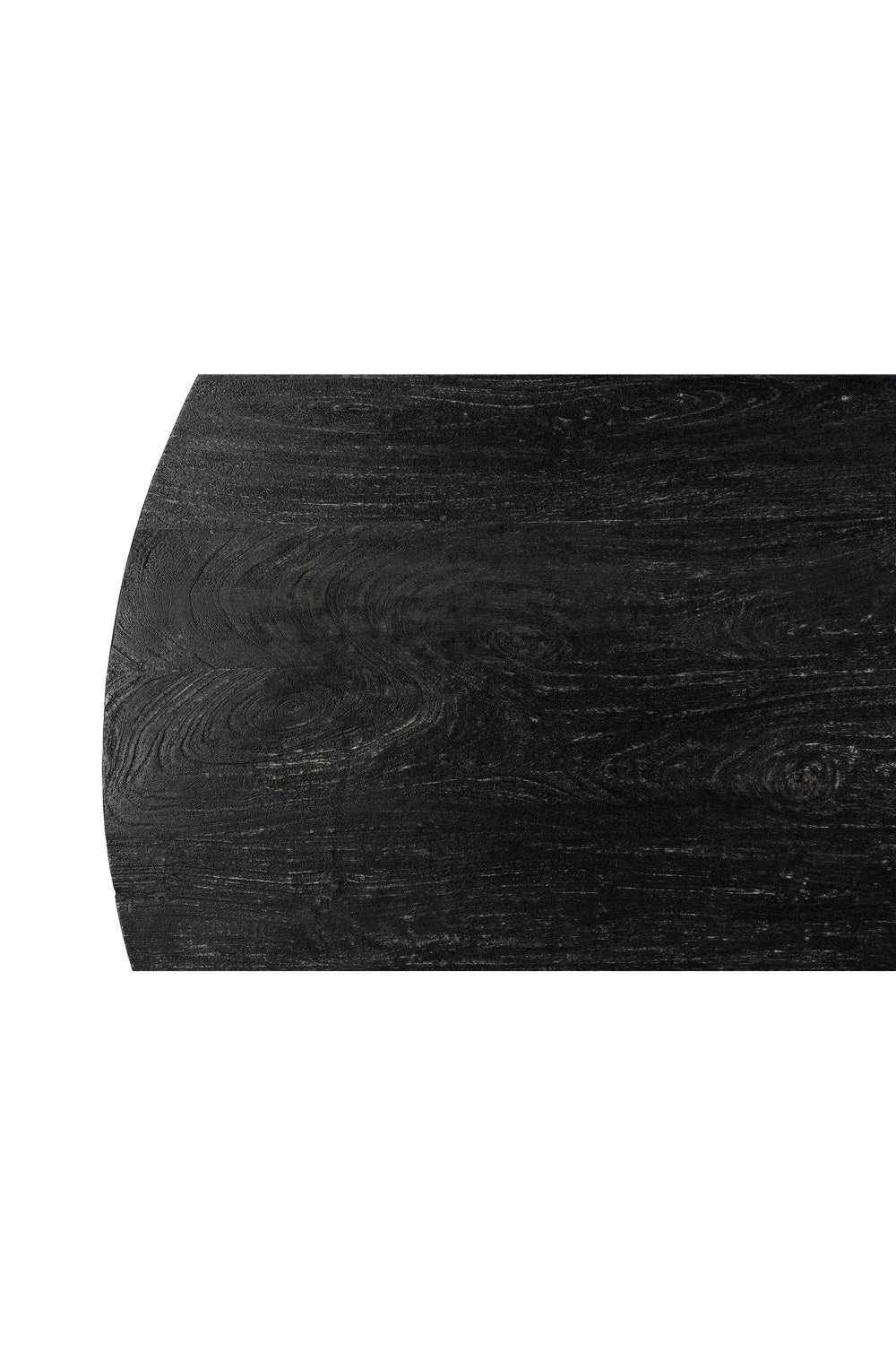 Luxury Round Black Wood Dining Table Modern Italian Style for Villa