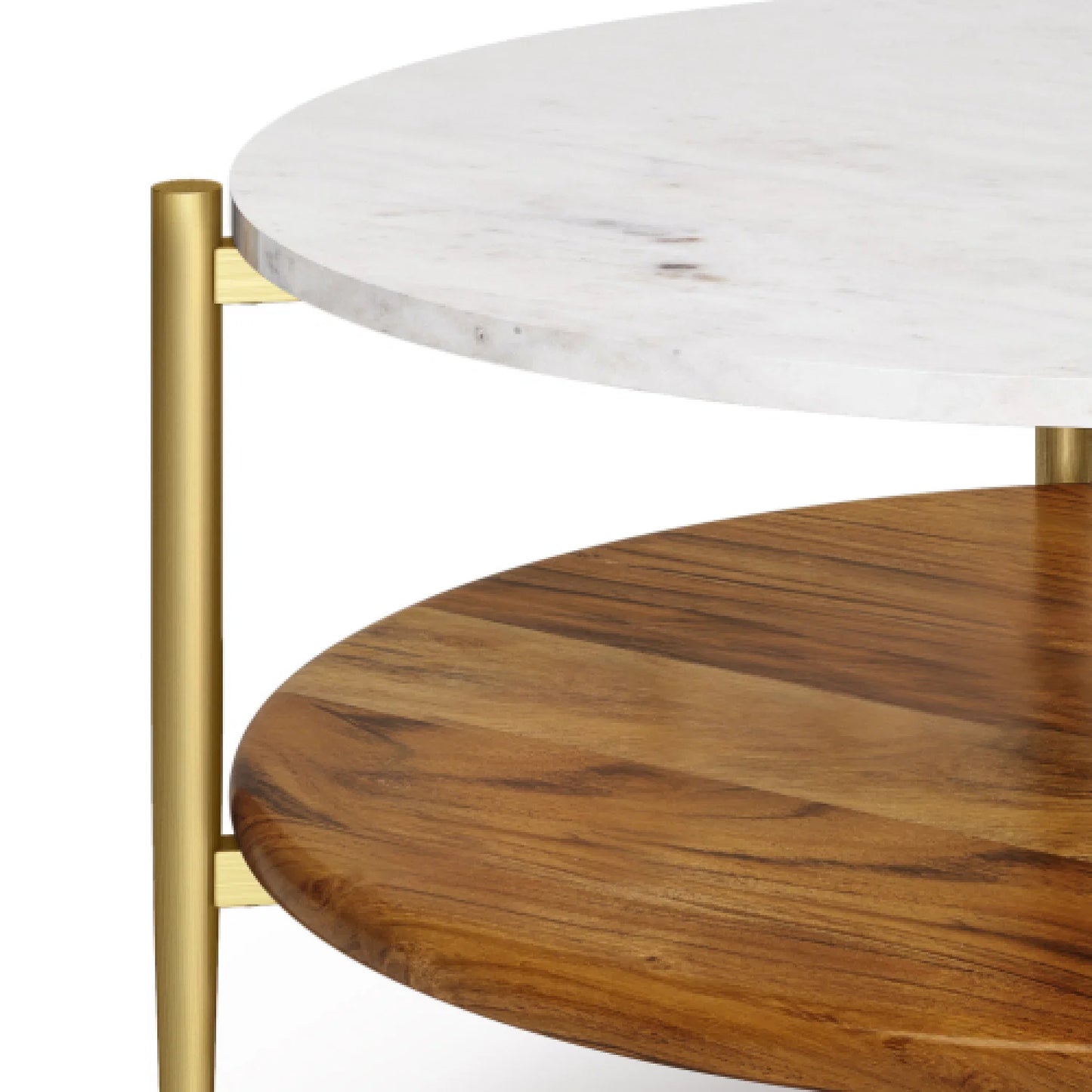 Luxury Round Brass Marble Coffee Table Modern Italian Style for Villa