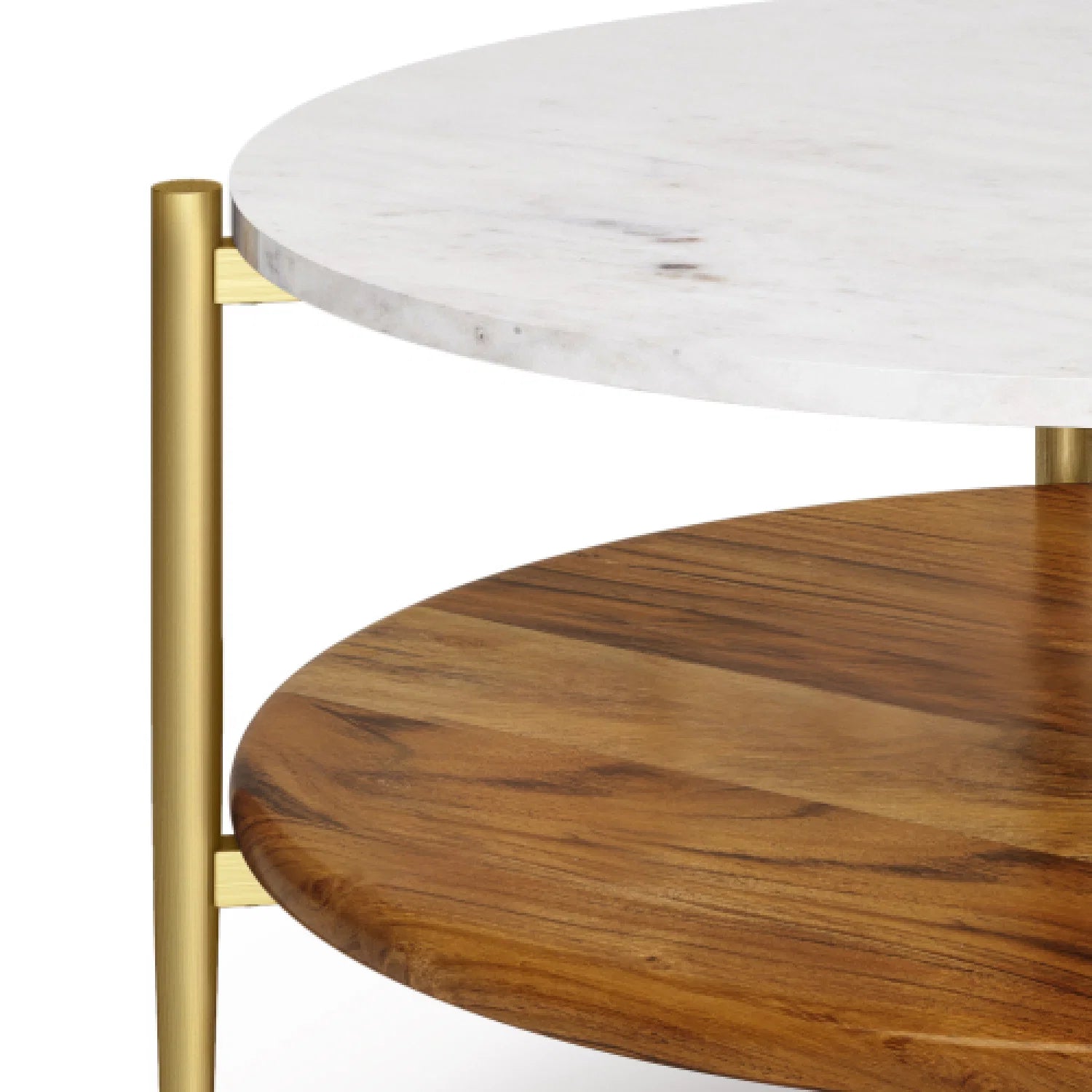 Luxury Round Brass Marble Coffee Table Modern Italian Style for Villa
