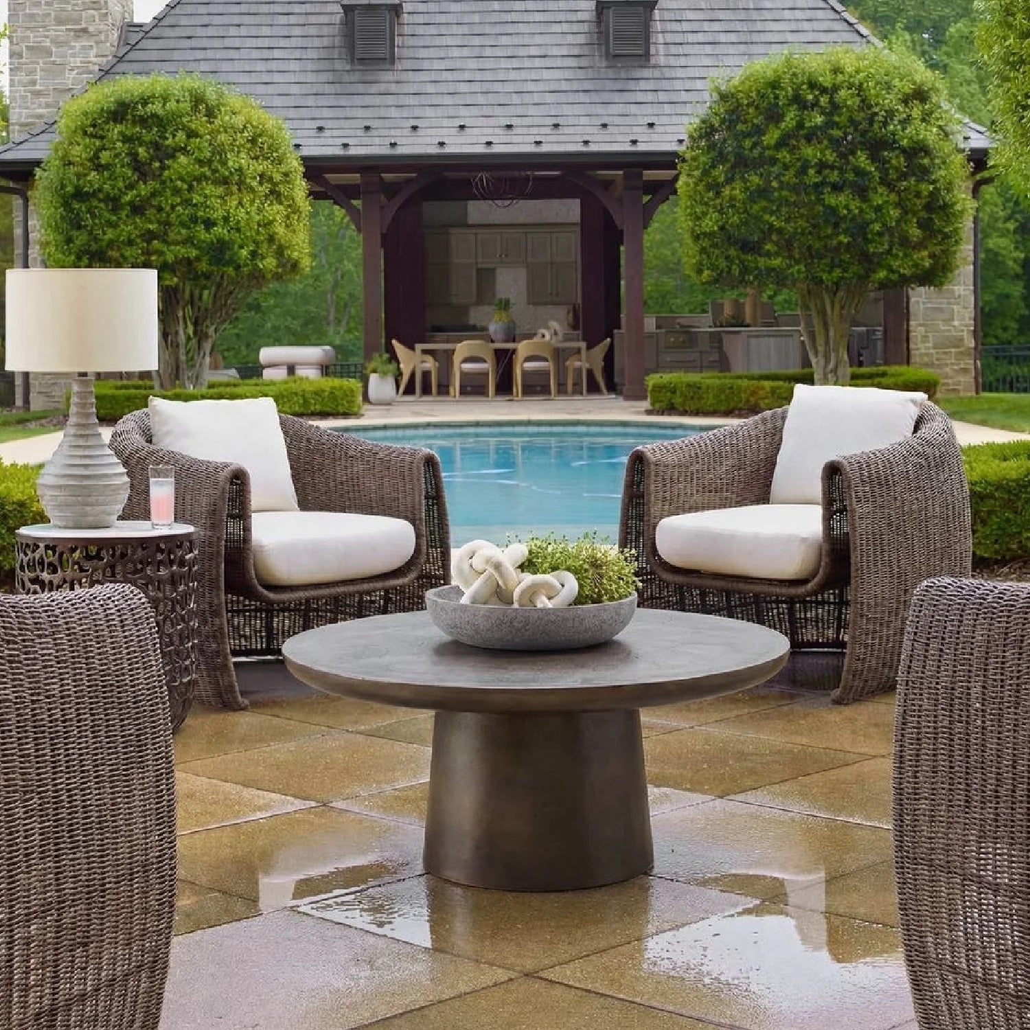 Luxury Round Bronze Cast Aluminium Coffee Table Modern Italian Style for Villa