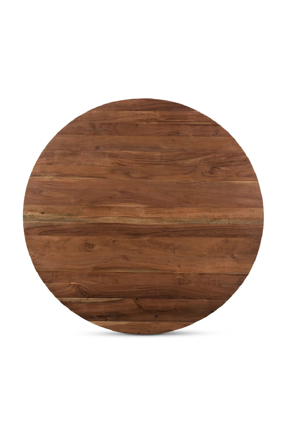 Luxury Round Brown Acacia Dining Table Modern Italian Style for Villa