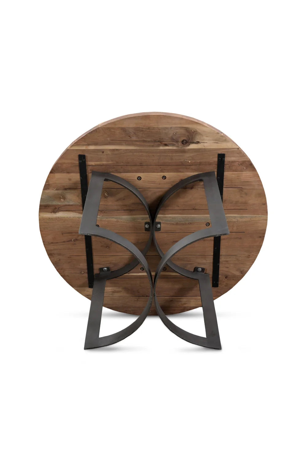 Luxury Round Brown Acacia Dining Table Modern Italian Style for Villa