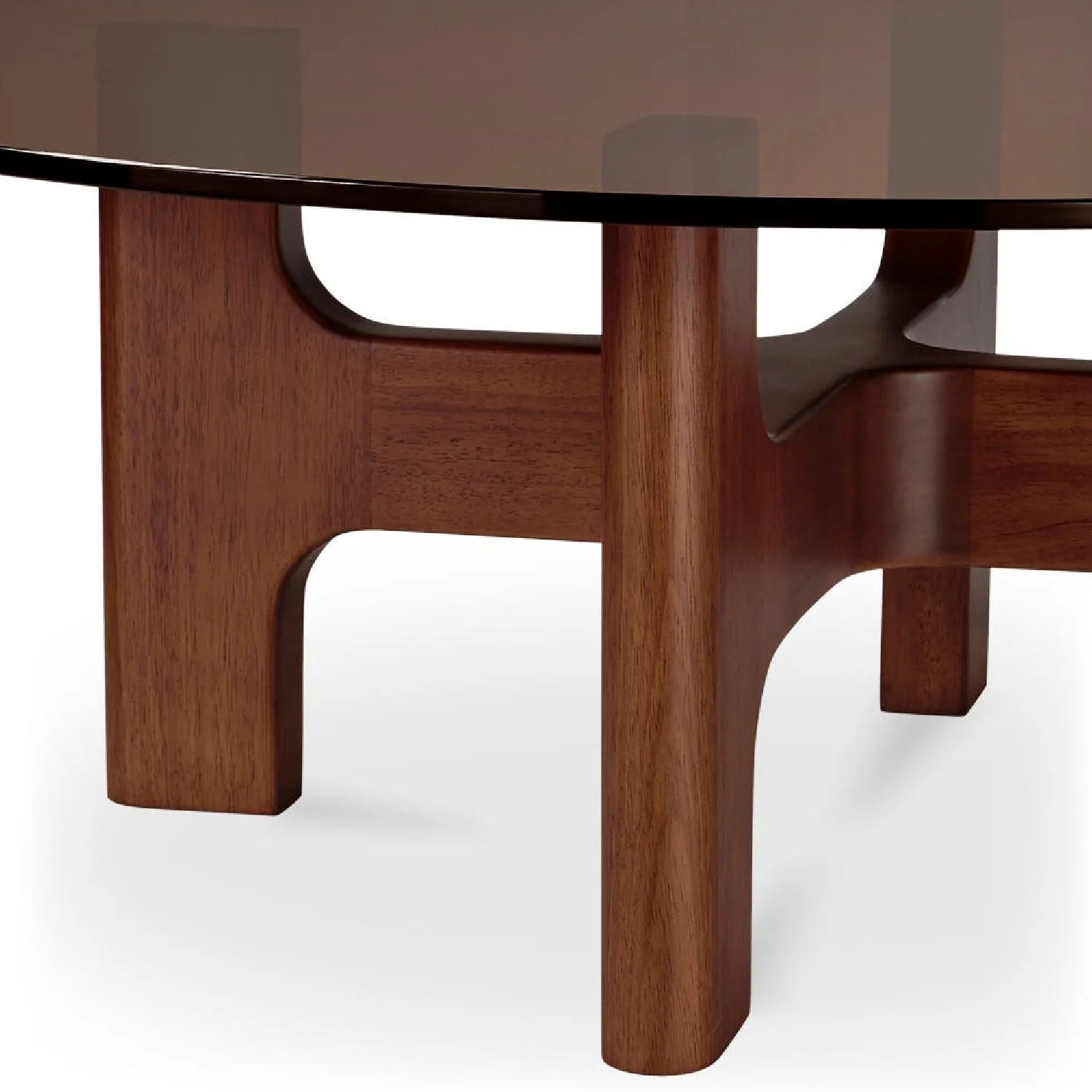 Luxury Round Brown Glass Coffee Table Modern Italian Style for Villa