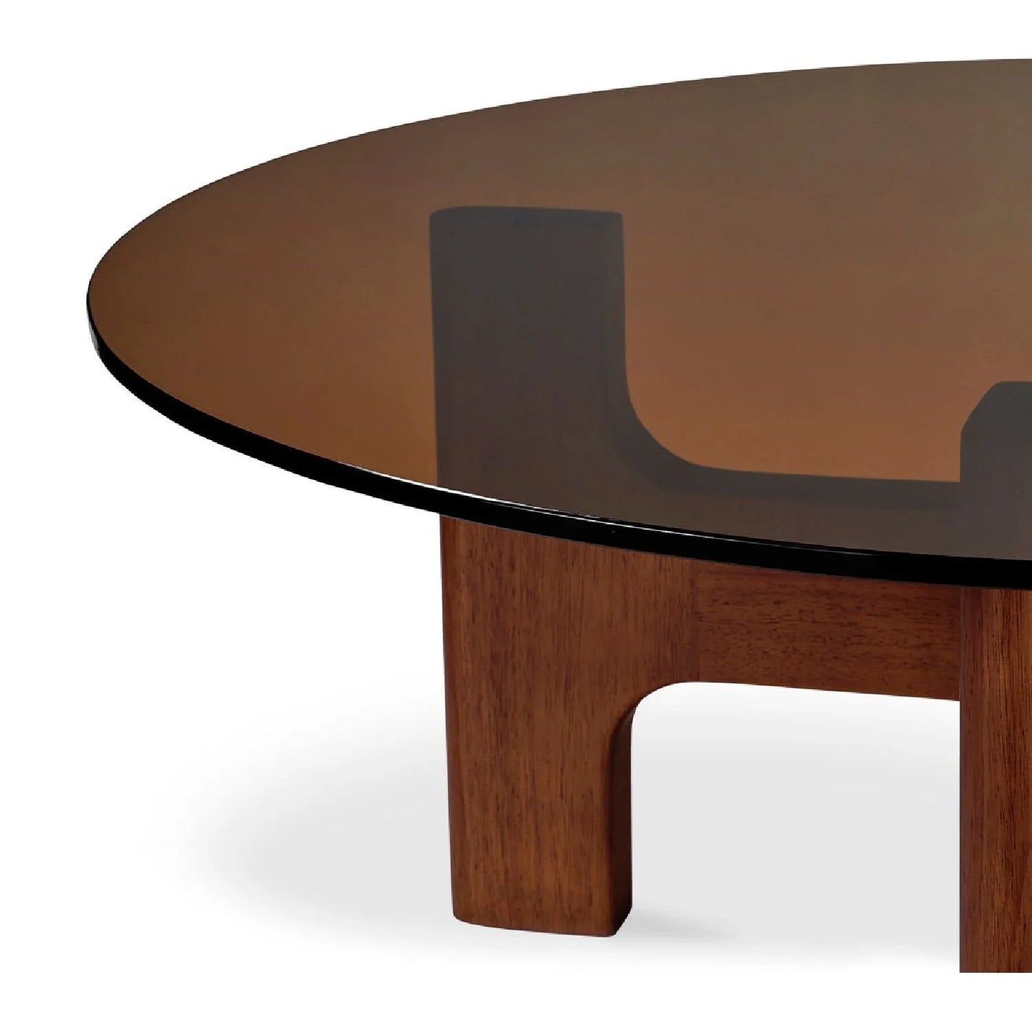Luxury Round Brown Glass Coffee Table Modern Italian Style for Villa