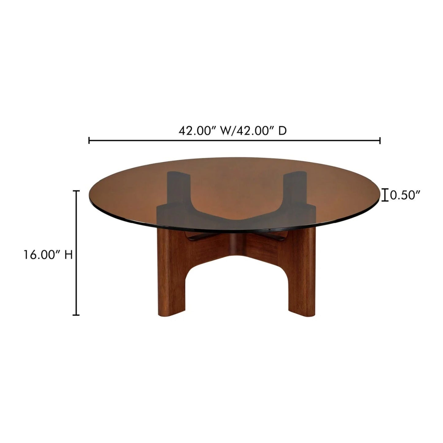 Luxury Round Brown Glass Coffee Table Modern Italian Style for Villa