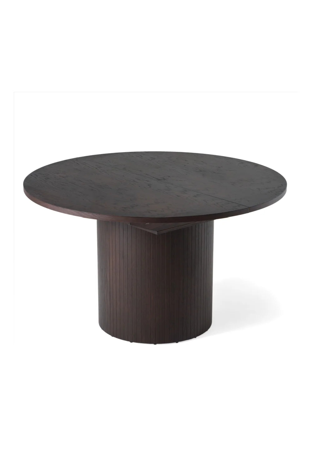 Luxury Round Brown Oak Dining Table Modern Italian Style for Villa
