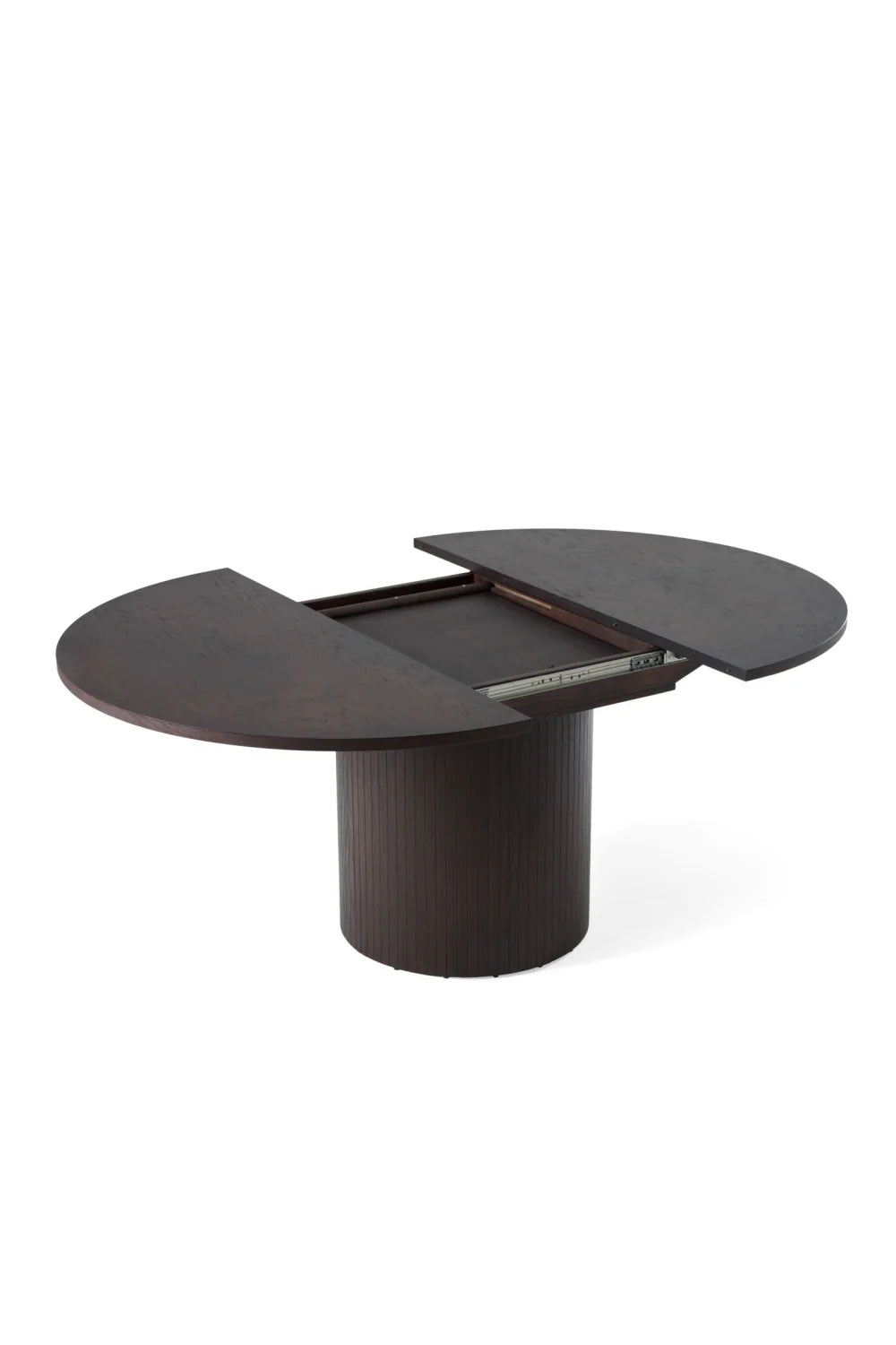 Luxury Round Brown Oak Dining Table Modern Italian Style for Villa