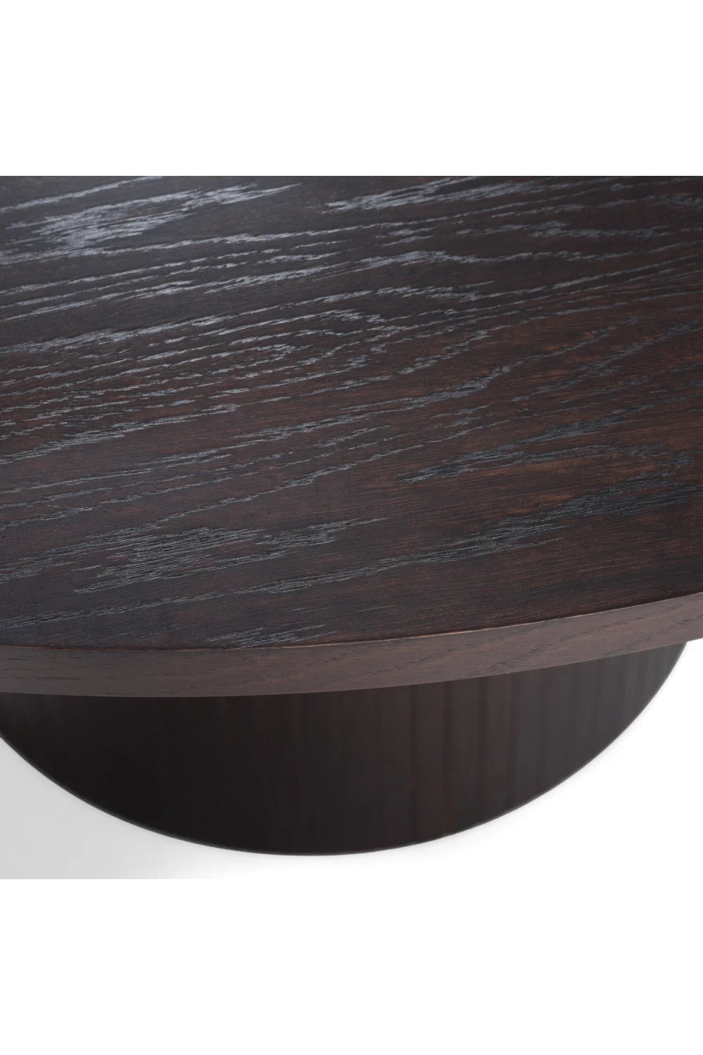 Luxury Round Brown Oak Dining Table Modern Italian Style for Villa