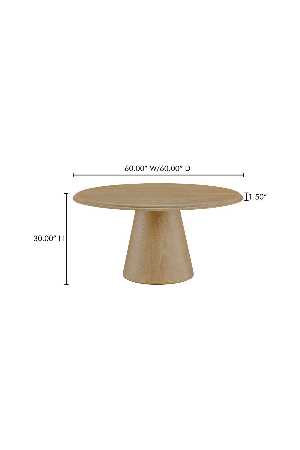 Luxury Round Brown Wood Dining Table Modern Italian Style for Villa