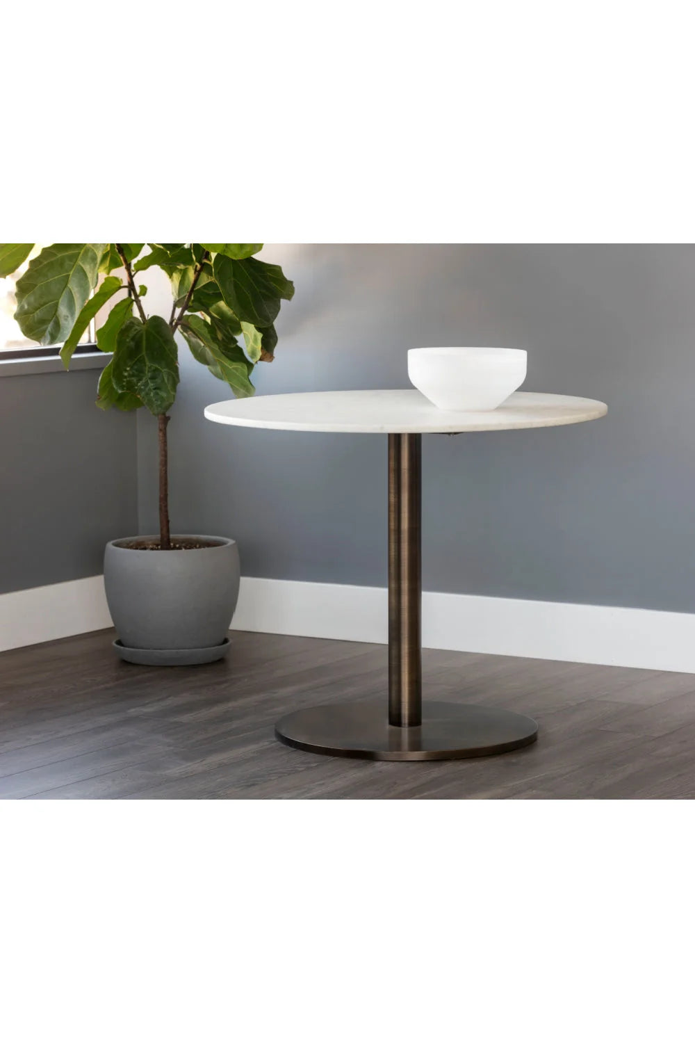 Luxury Round Carrara Marble Bistro Table Modern Italian Style for Villa