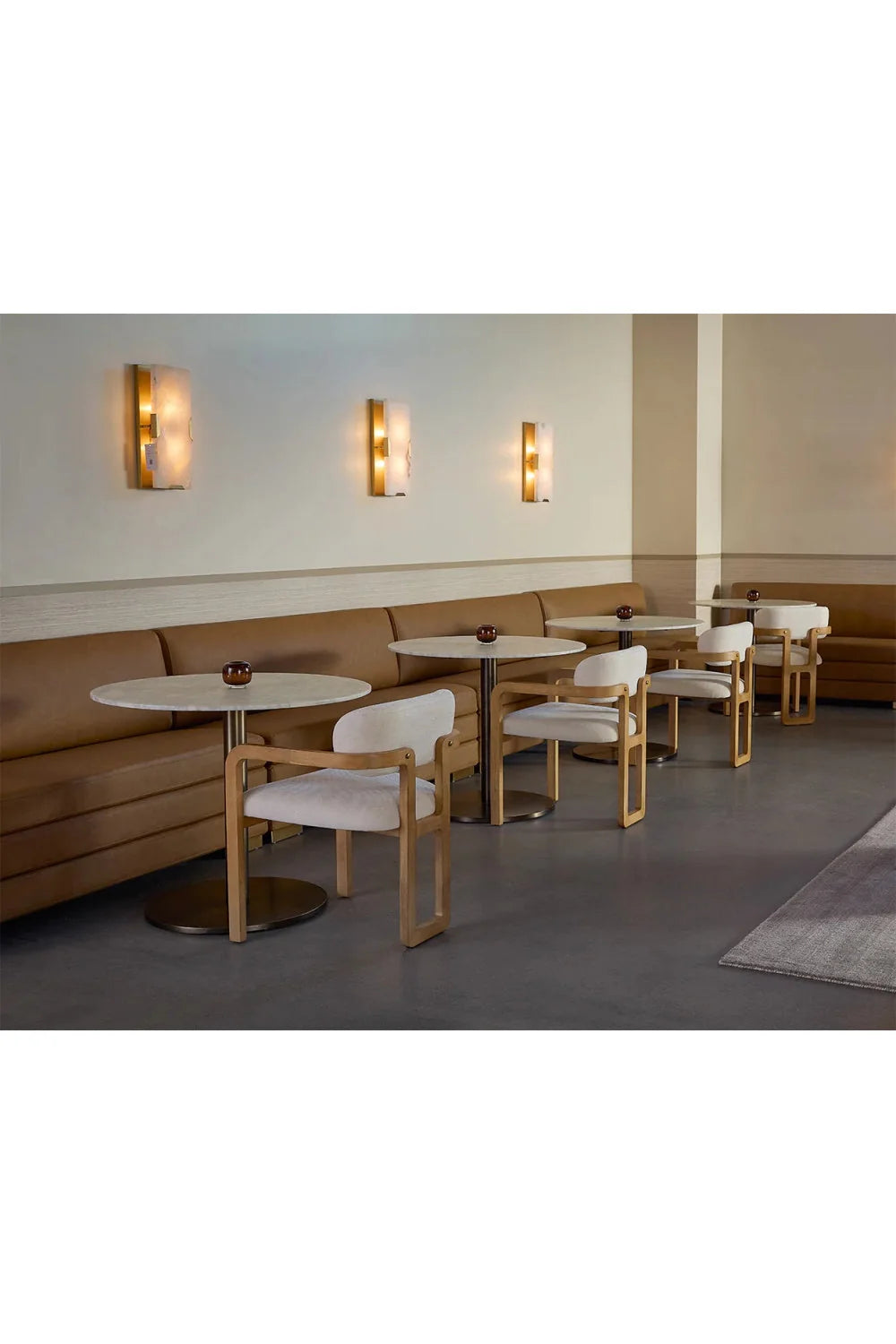 Luxury Round Carrara Marble Bistro Table Modern Italian Style for Villa