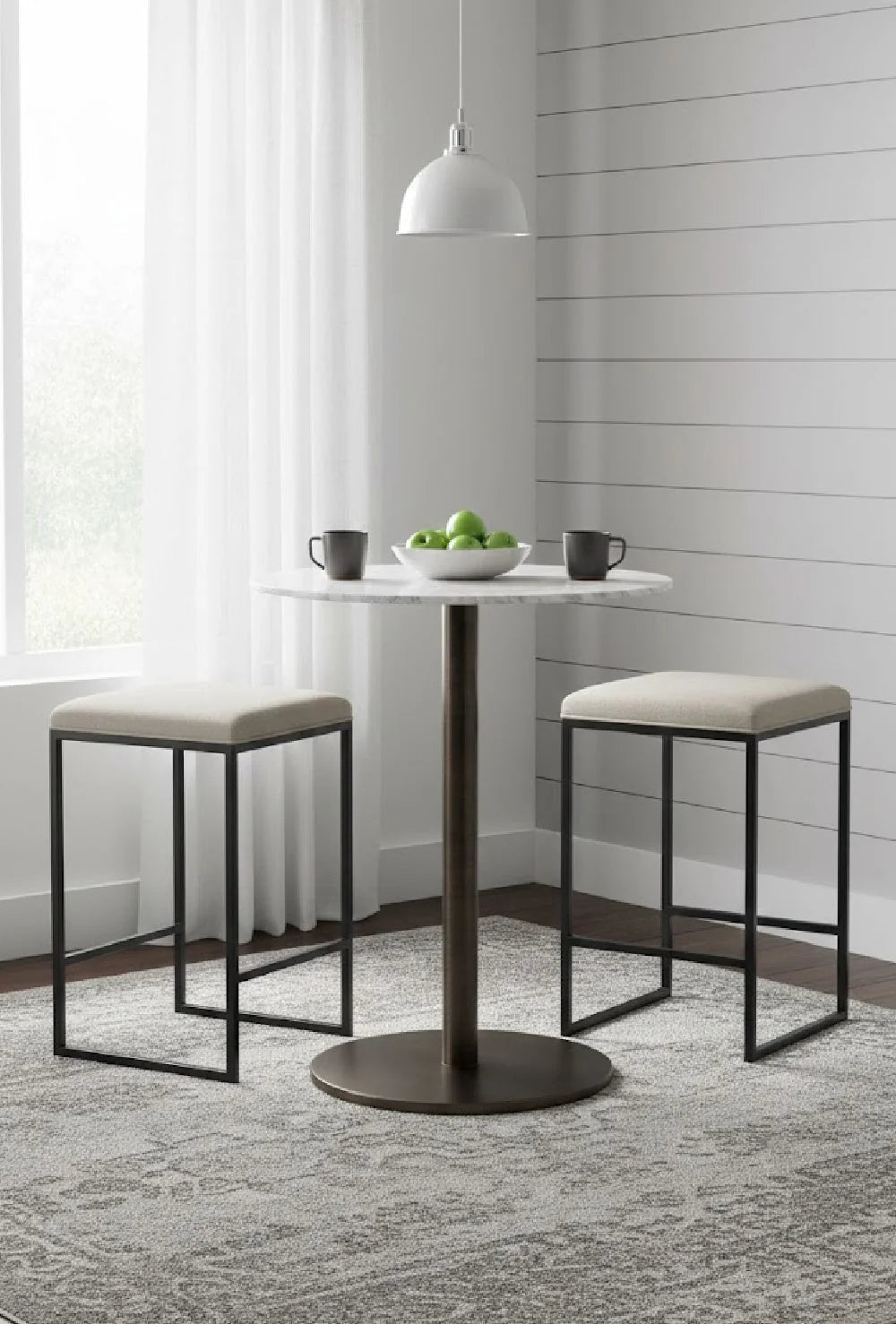 Luxury Round Carrara Marble Counter Table Modern Italian Style for Villa