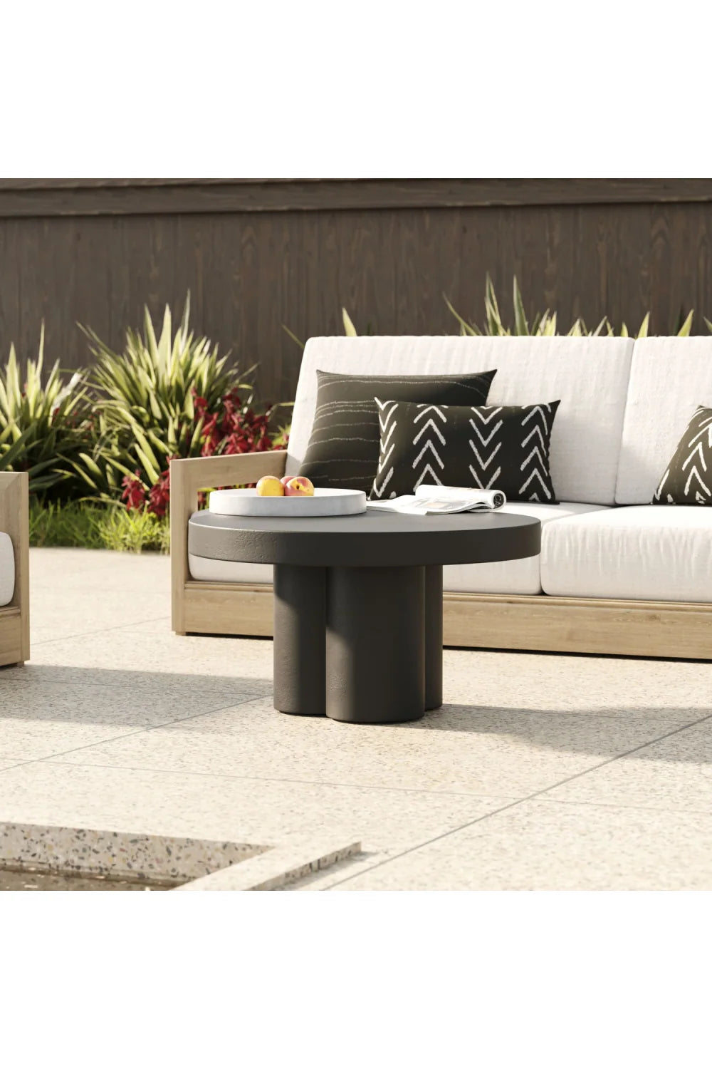 Luxury Round Concrete Coffee Table Modern Italian Style for Villa