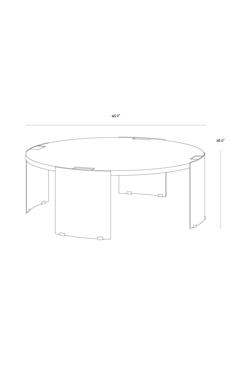 Luxury Round Concrete Coffee Table Modern Italian Style for Villa