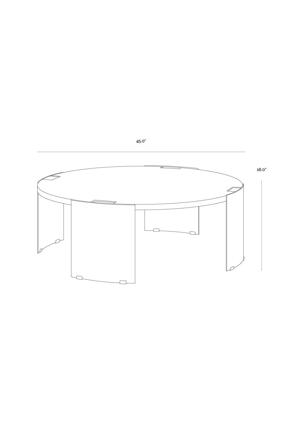 Luxury Round Concrete Coffee Table Modern Italian Style for Villa