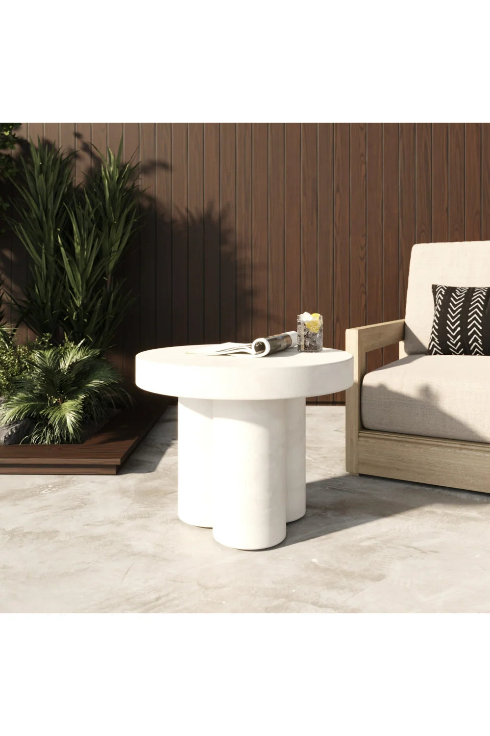 Luxury Round Concrete Coffee Table Modern Italian Style for Villa