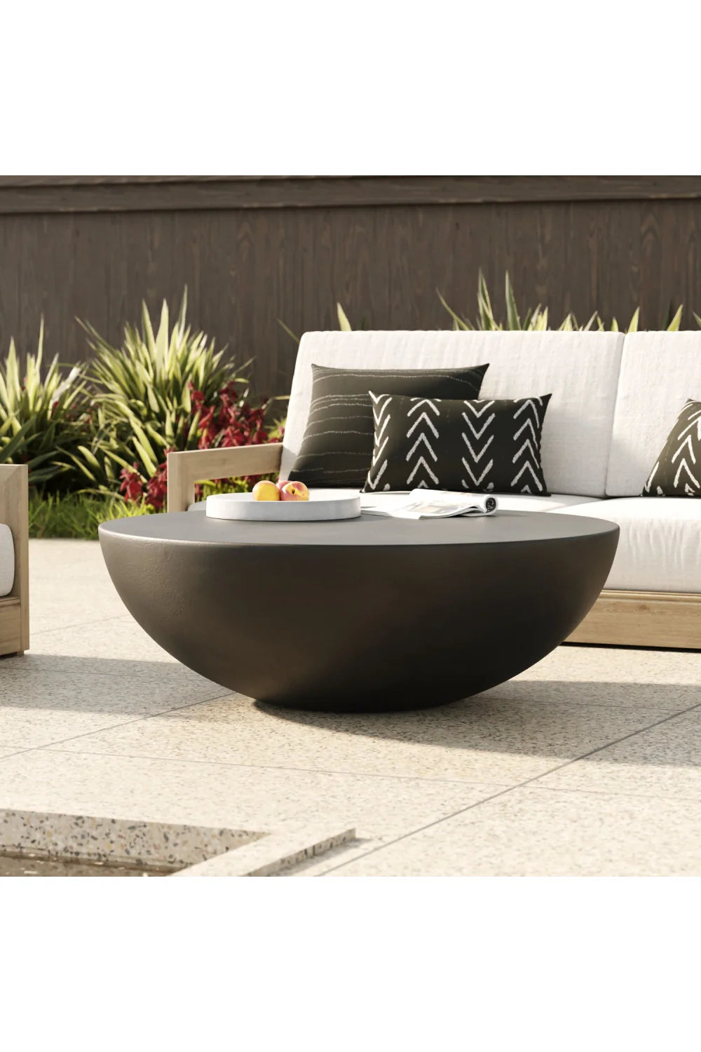 Luxury Round Concrete Coffee Table Modern Italian Style for Villa