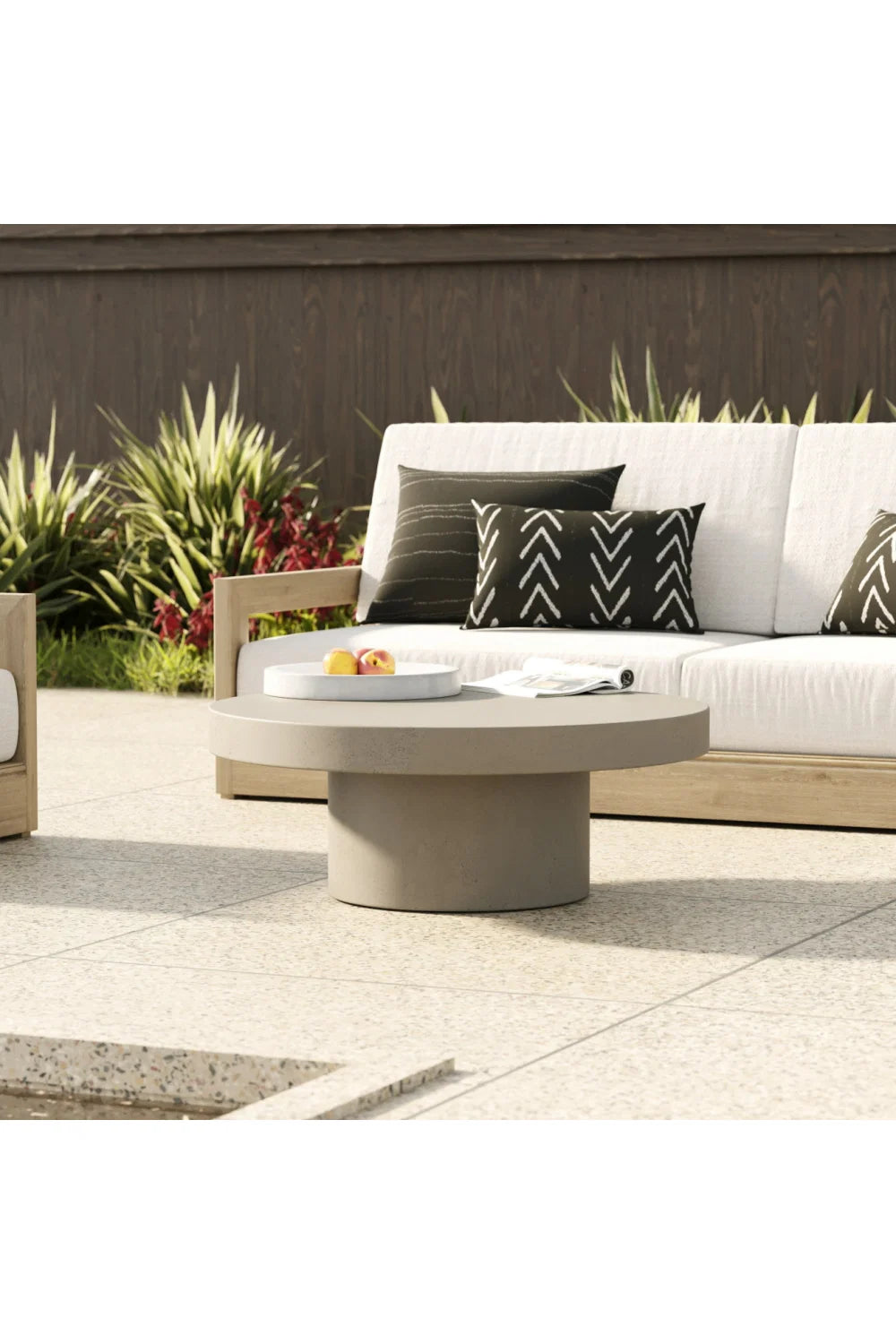Luxury Round Concrete Coffee Table Modern Italian Style for Villa