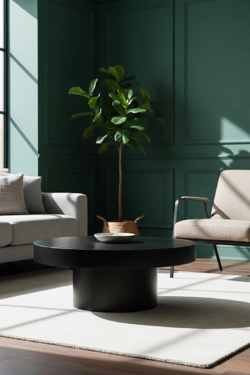 Luxury Round Concrete Coffee Table Modern Italian Style for Villa