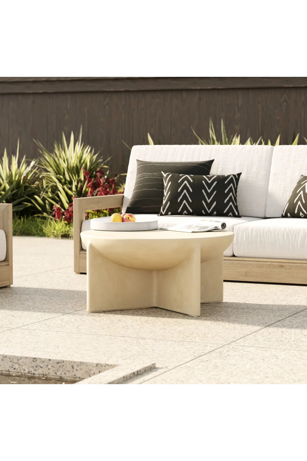 Luxury Round Concrete Coffee Table Modern Italian Style for Villa