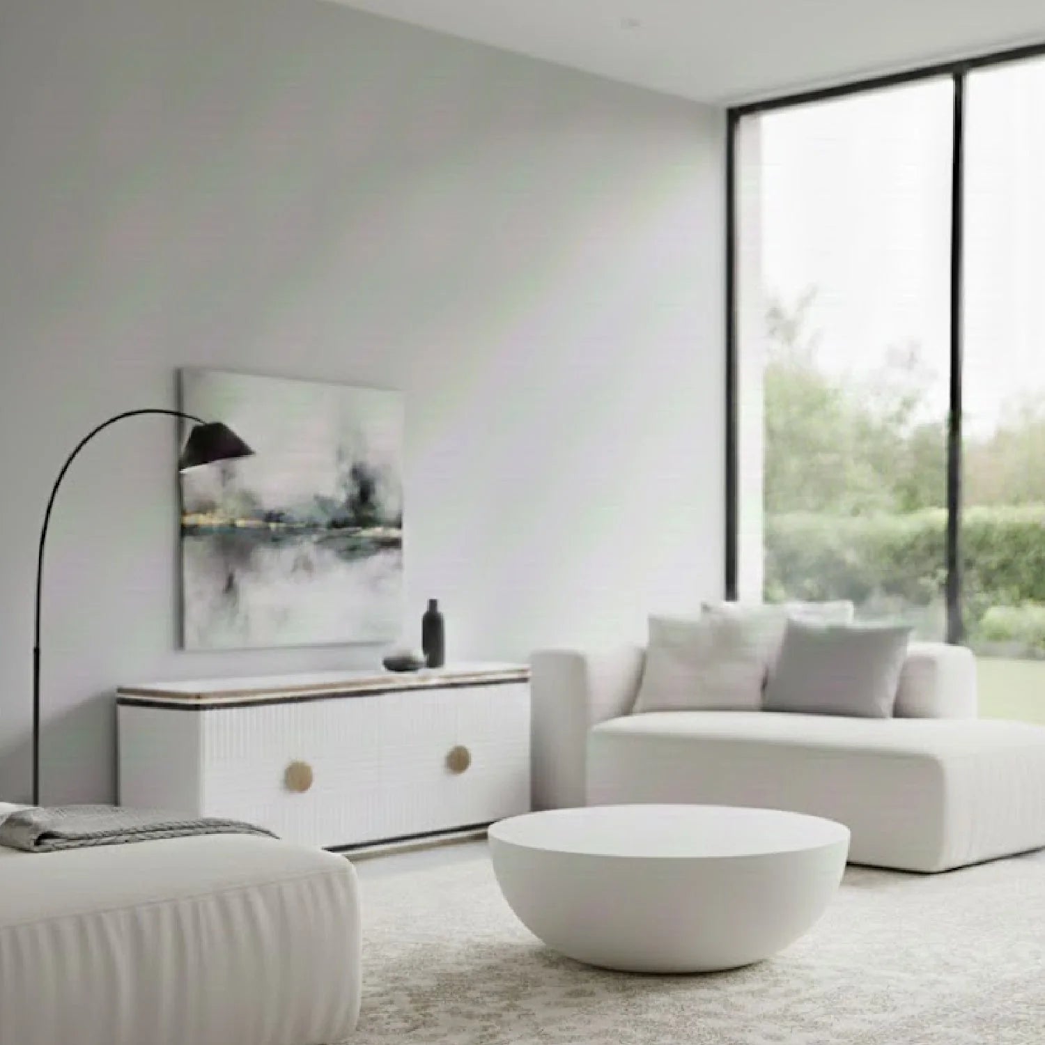Luxury Round Concrete Coffee Table Modern Italian Style for Villa