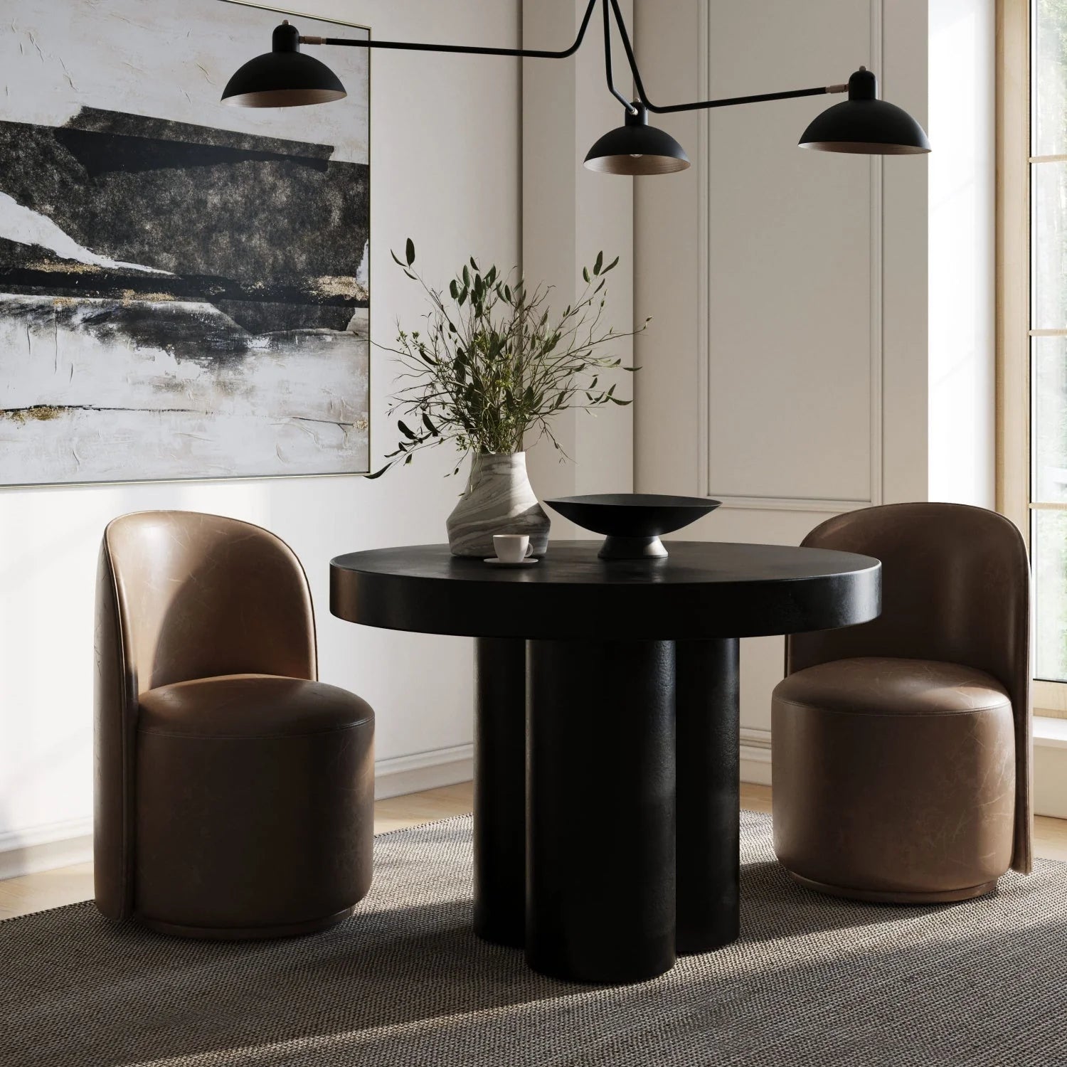 Luxury Round Concrete Dining Table Modern Italian Style for Villa