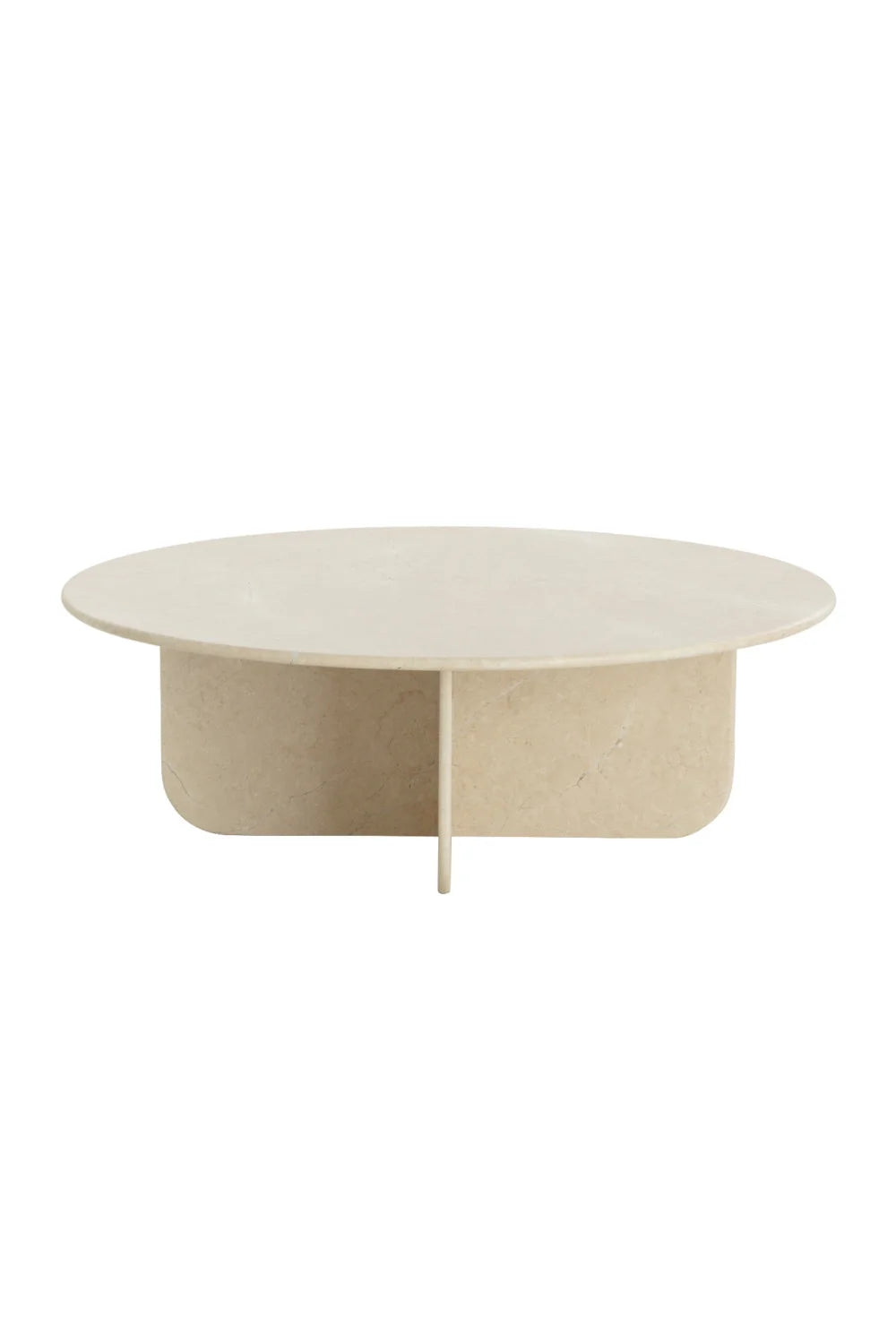 Luxury Round Cream Marble Coffee Table Modern Italian Style for Villa