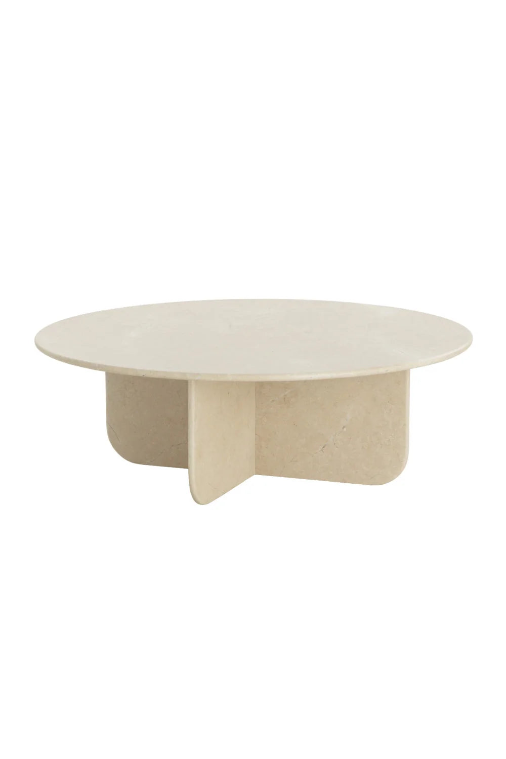 Luxury Round Cream Marble Coffee Table Modern Italian Style for Villa