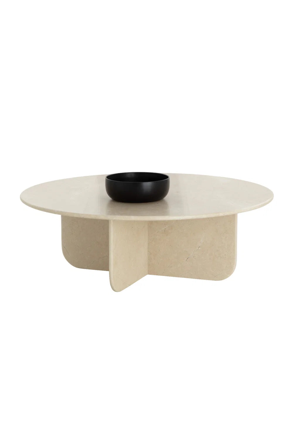 Luxury Round Cream Marble Coffee Table Modern Italian Style for Villa