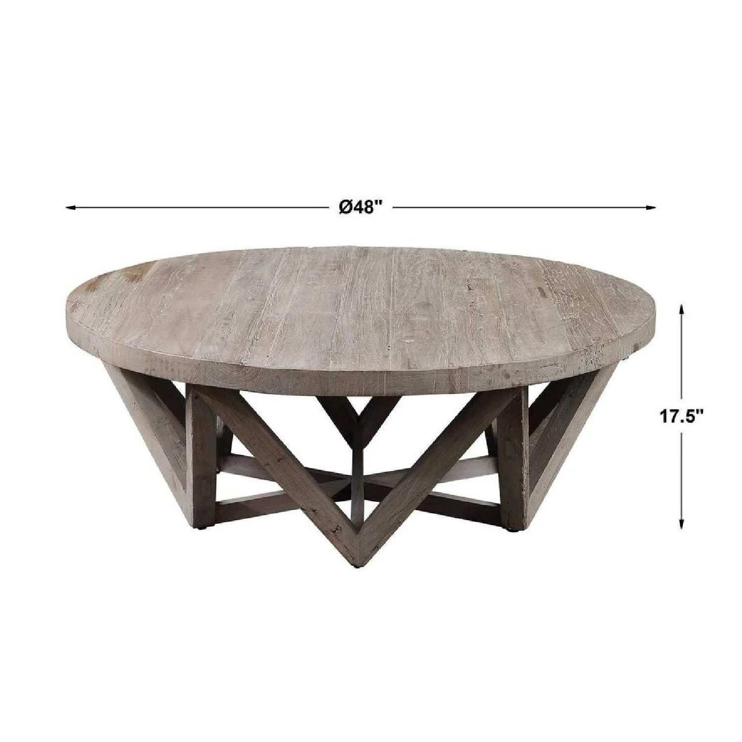 Luxury Round Elm Wood Coffee Table Modern Italian Style for Villa
