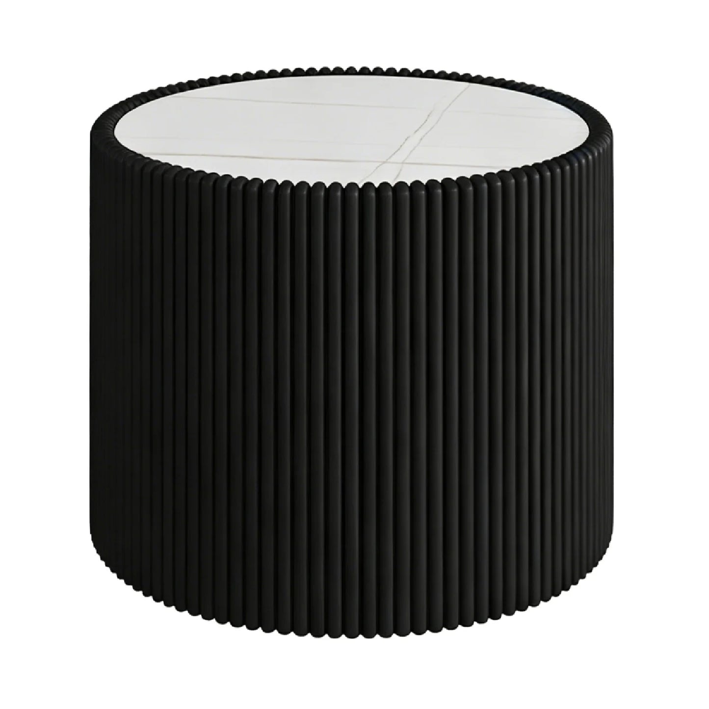 Luxury Round Fluted Sintered Stone Coffee Table Modern Italian Style for Villa