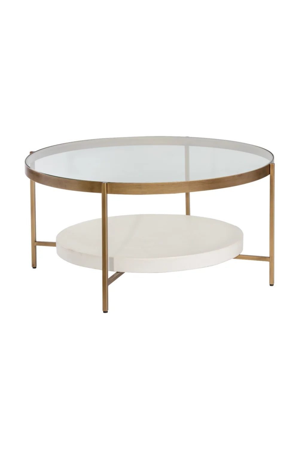 Luxury Round Glass Coffee Table Modern Italian Style for Villa