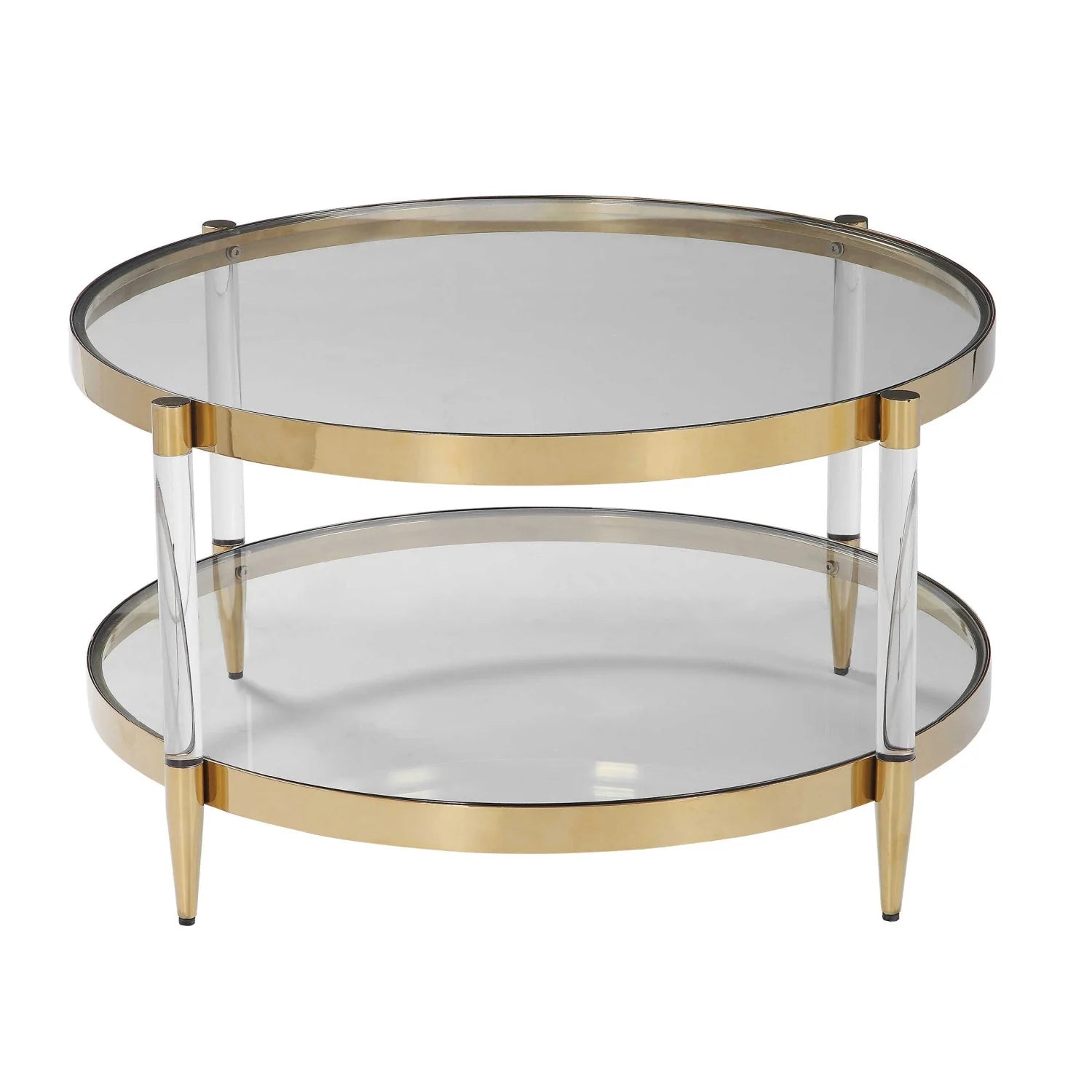 Luxury Round Glass Coffee Table Modern Italian Style for Villa