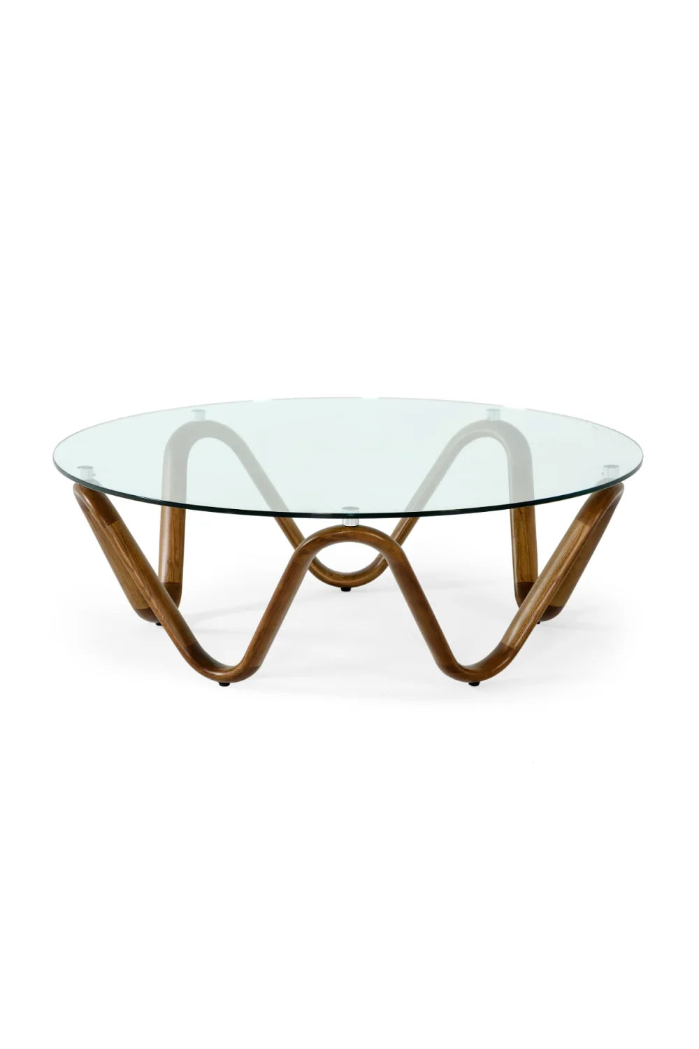Luxury Round Glass Coffee Table Modern Italian Style for Villa
