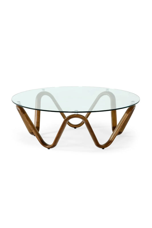 Luxury Round Glass Coffee Table Modern Italian Style for Villa