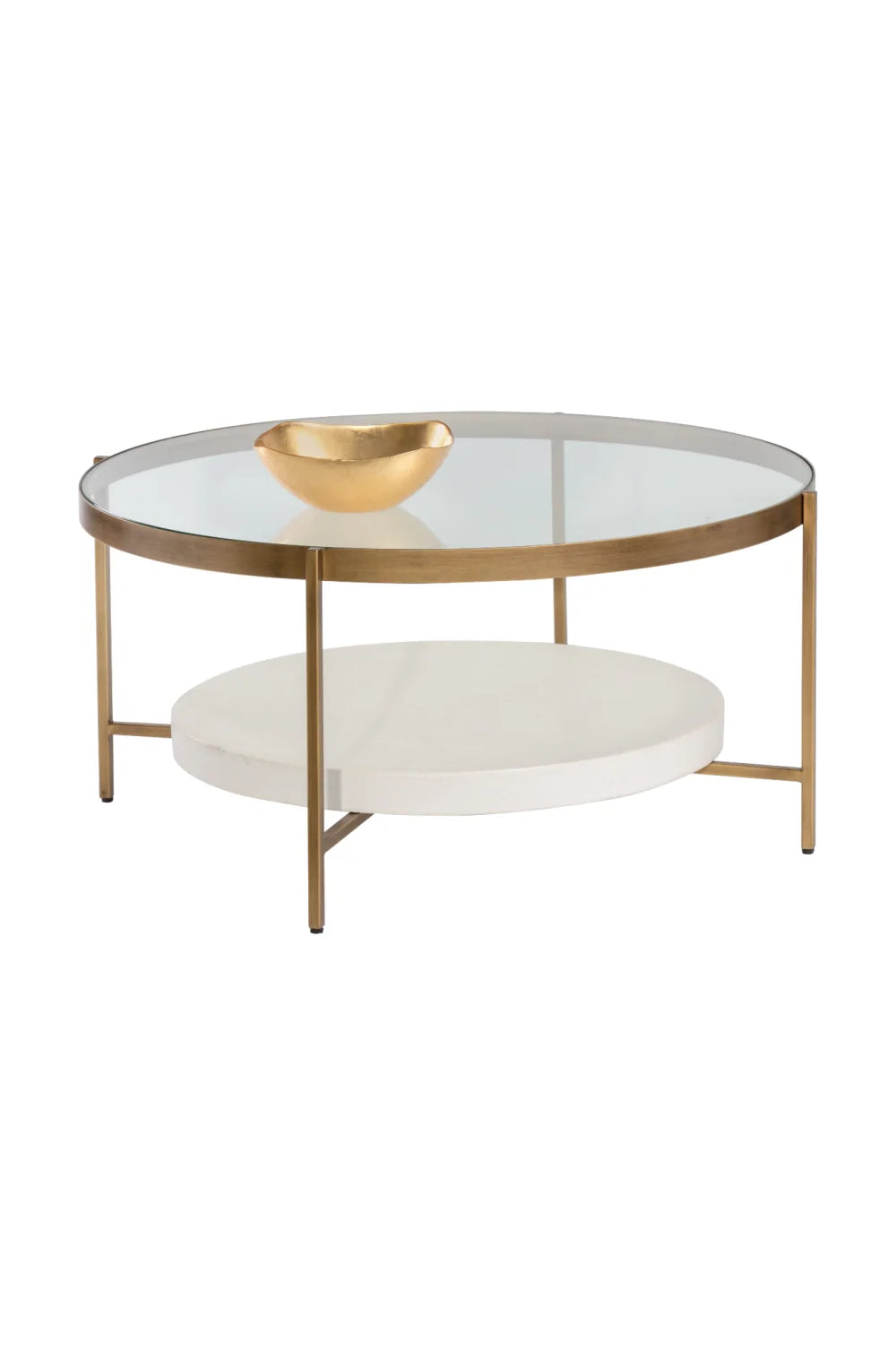 Luxury Round Glass Coffee Table Modern Italian Style for Villa
