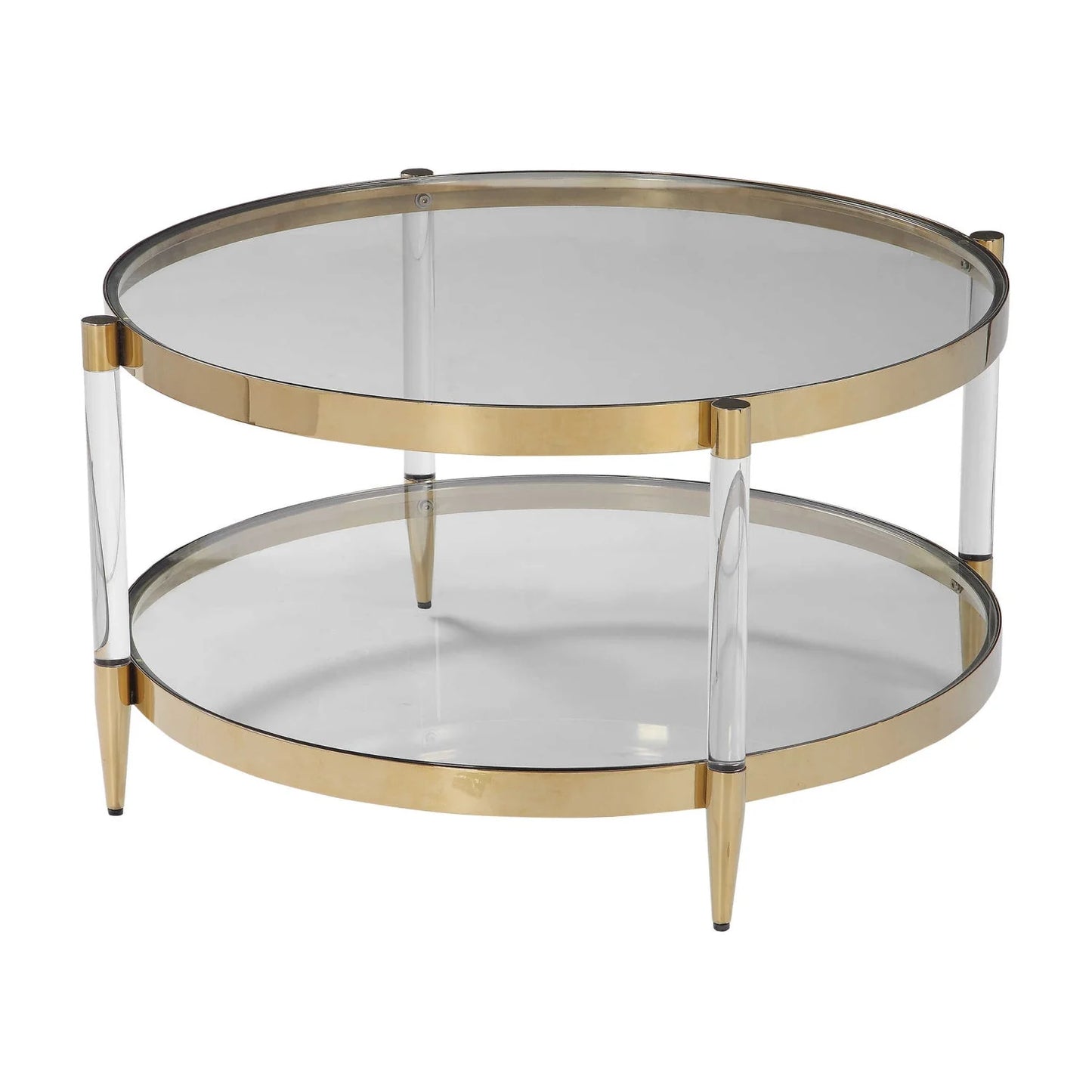 Luxury Round Glass Coffee Table Modern Italian Style for Villa