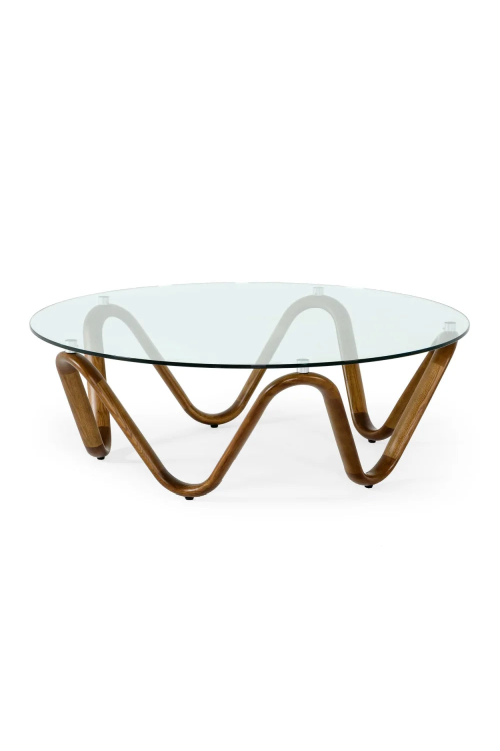Luxury Round Glass Coffee Table Modern Italian Style for Villa