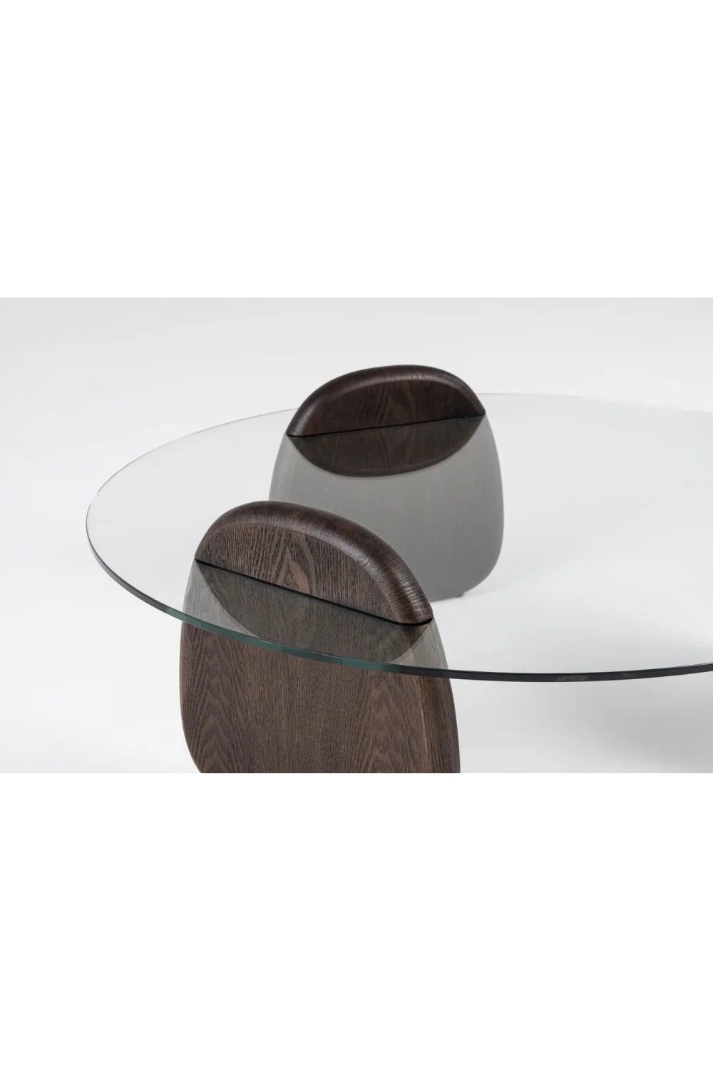 Luxury Round Glass Coffee Table Modern Italian Style for Villa