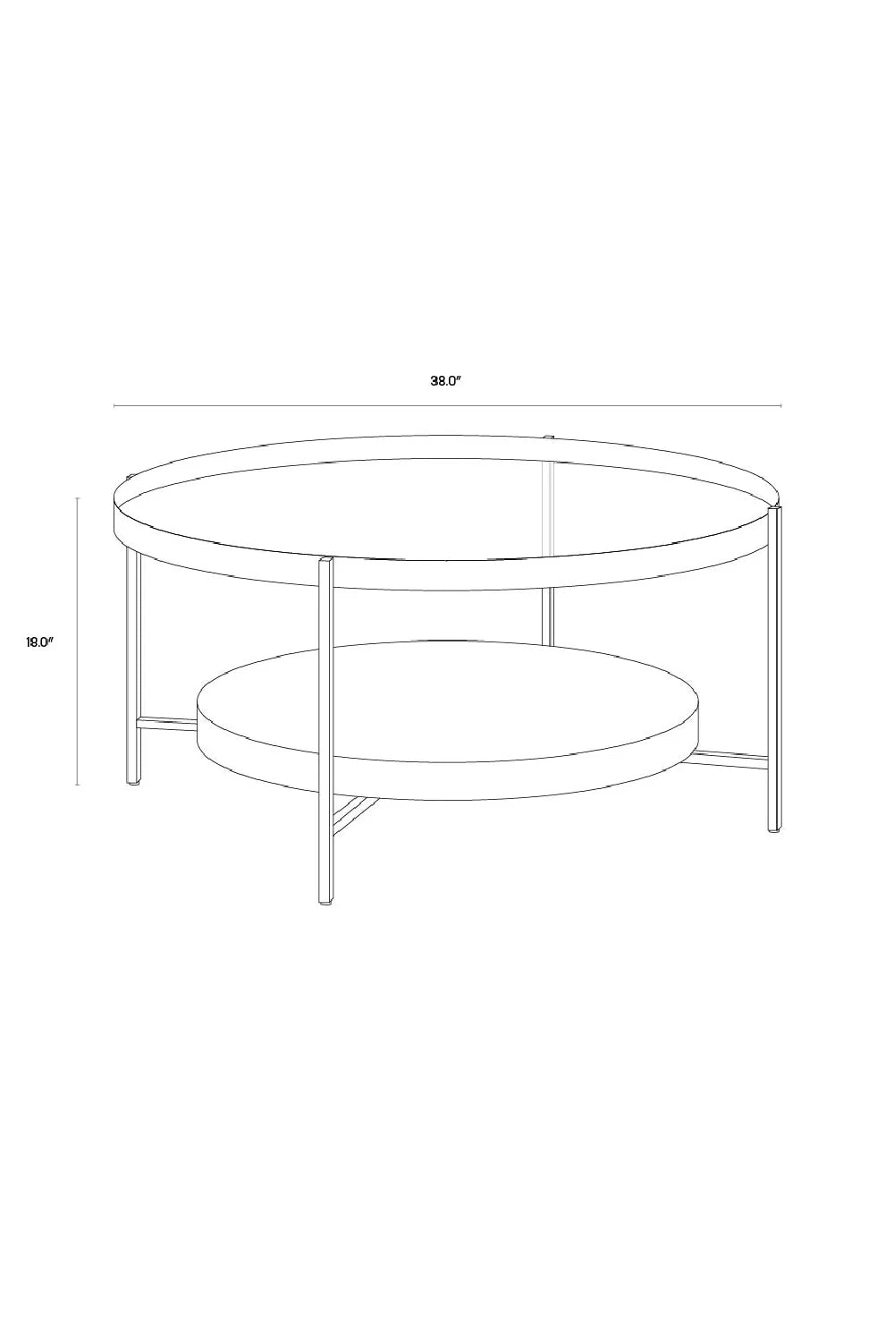 Luxury Round Glass Coffee Table Modern Italian Style for Villa