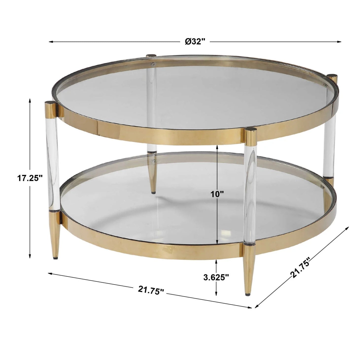 Luxury Round Glass Coffee Table Modern Italian Style for Villa