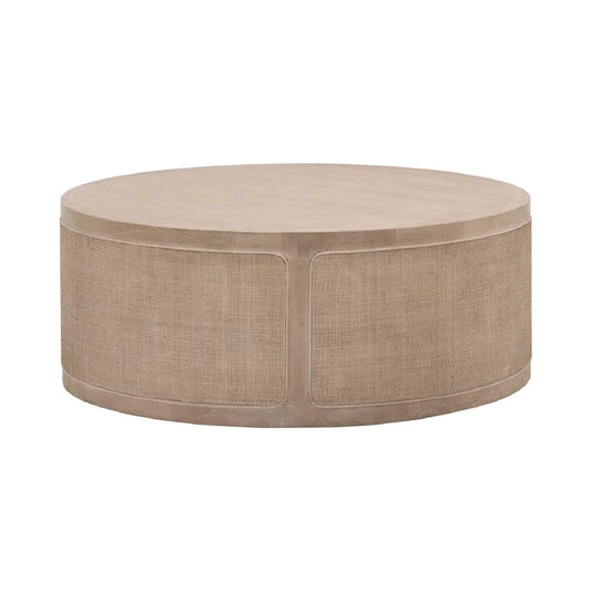 Luxury Round Gray Oak Coffee Table Modern Italian Style for Villa